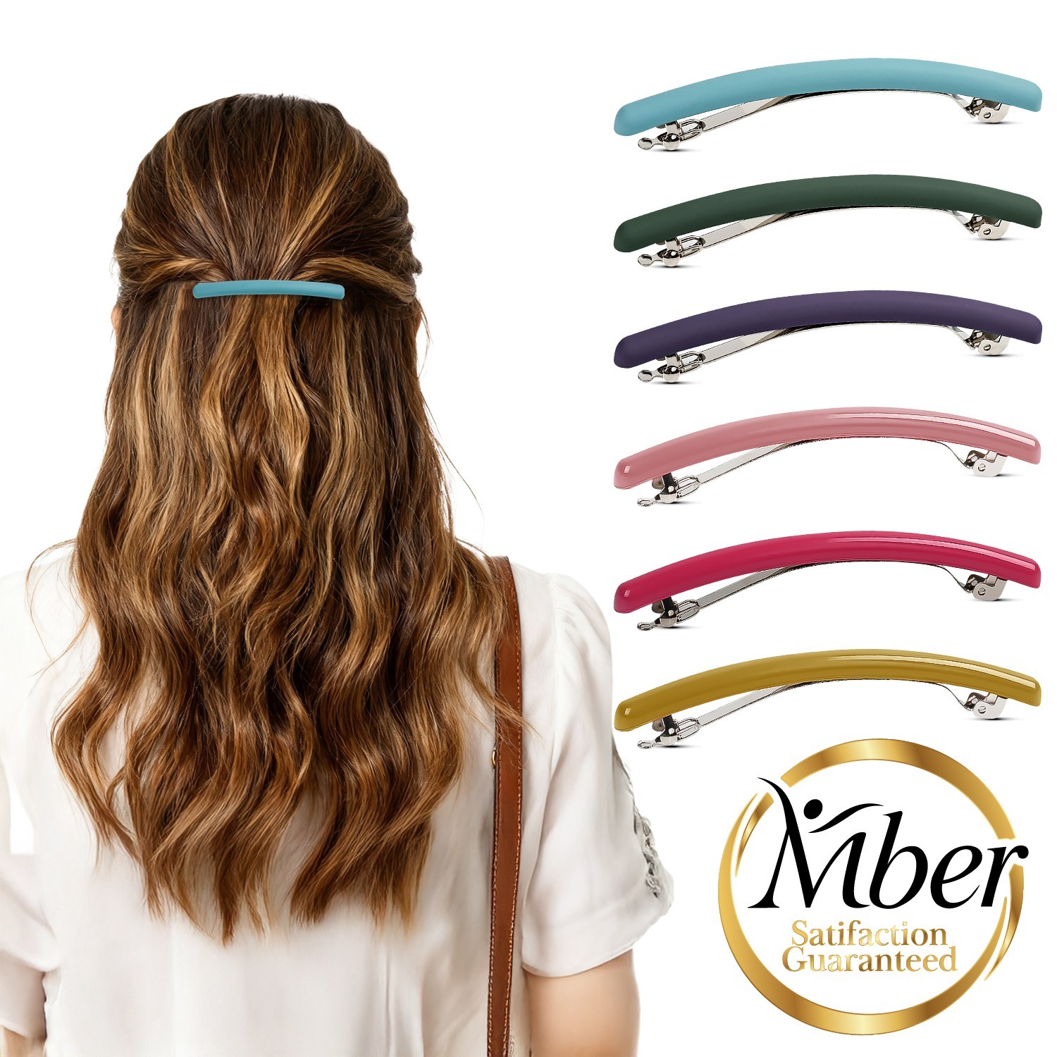 Mber 6 Pack French Hair Barrettes for Fine Thick Thin Hair Barrettes Hair Clips