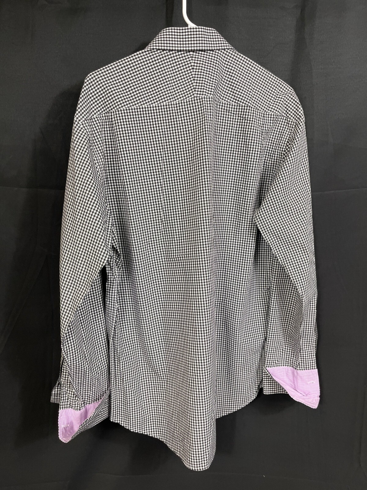 Business to Business SKU 7781 Mens Black Checkered Button-Up Shirt Size XL