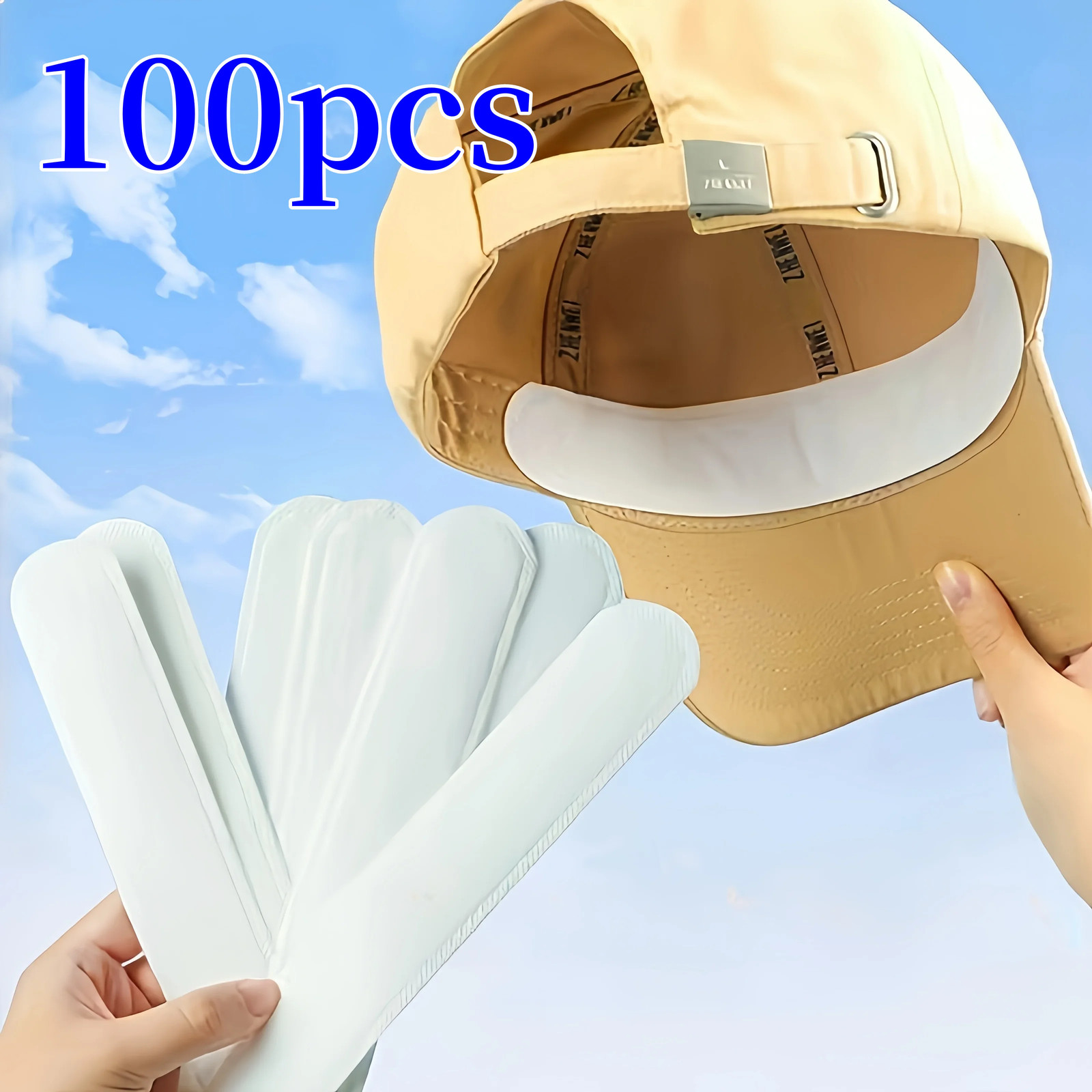 Sweat Absorbing Hat Pads 10/50/100pcs Adhesive Cap Liner Size Reducer
