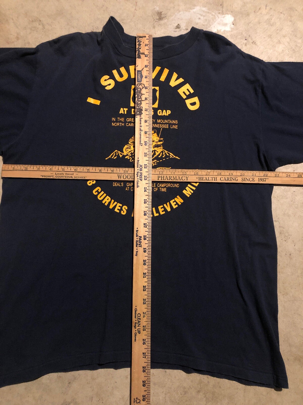 Rare Vintage 80s 90s I Survived DEALS GAP Smokey Mountains Shirt Motorcycle Vtg