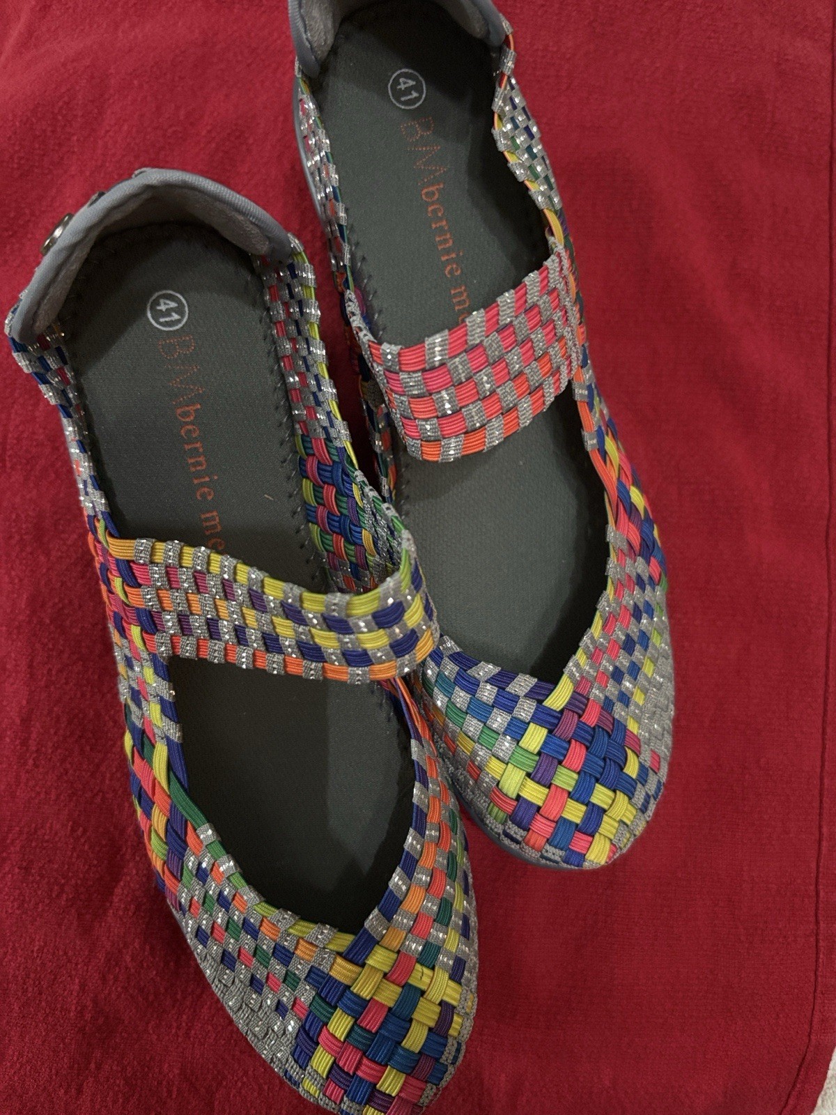 Bernie Mev Woven Synthetic Slip-On Mary Jane Flat Round Toe US 10 EU 41