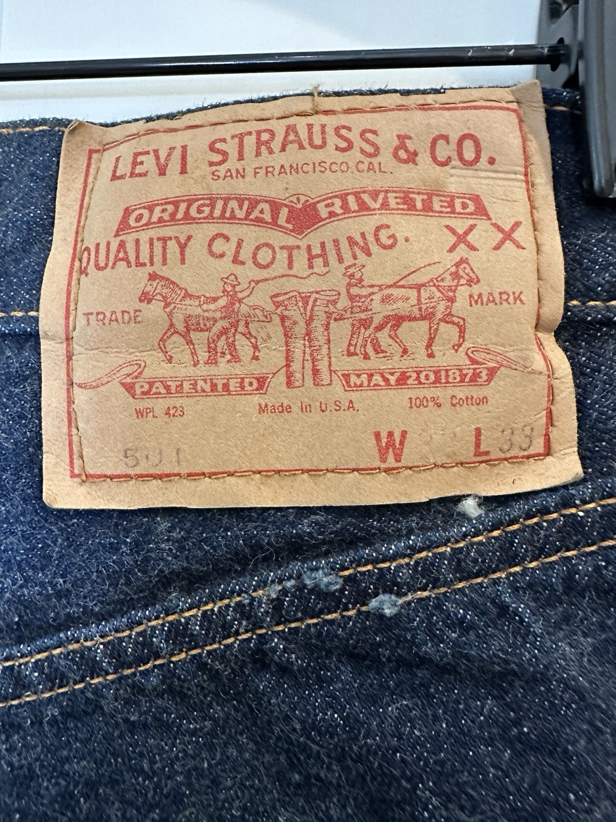 VINTAGE LATE 1960s/EARLY 70s LEVI’S 501 BIG E REDLINE JEANS – FOR PARTS / REPAIR