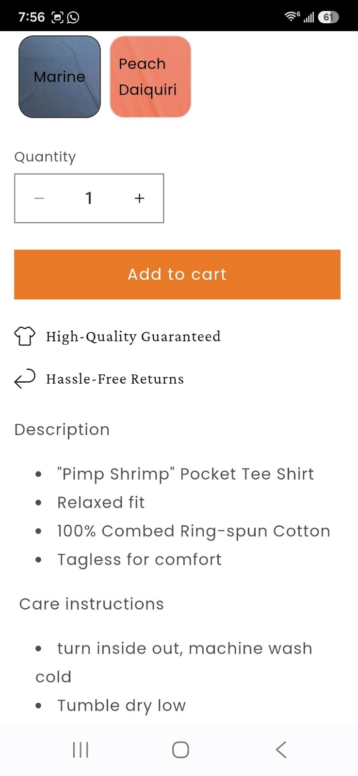 Pimp Shrimp Clothing Company Short Sleeve Blue Pocket T-Shirt Men’s Size 2XL NWT