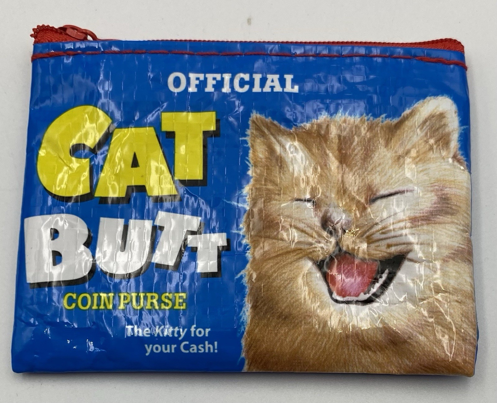 Blue Q Cat Butt Coin Pouch Recycled Eco Friendly Retro Travel Wallet Novelty