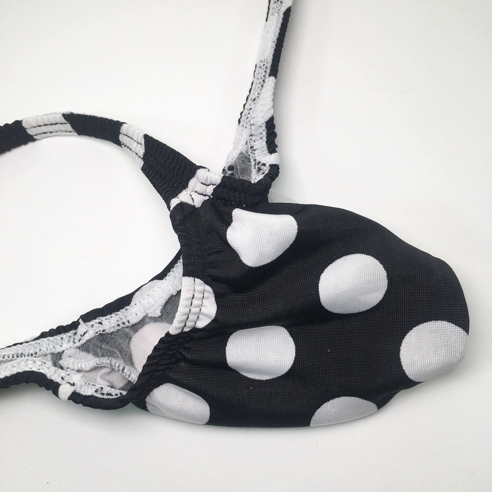 K403 DS String Thong Grape Smugglers Contoured Pouch Jersey Black/white Dots