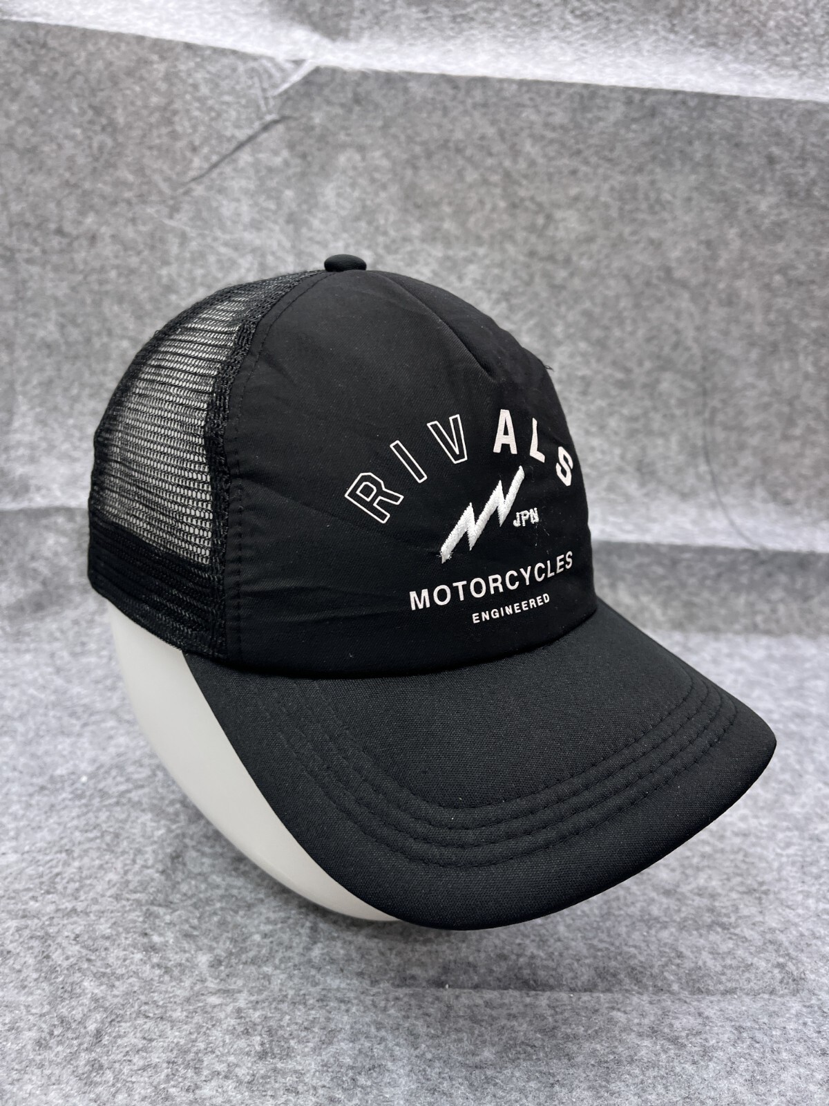 Rivals Japan Motorcycles Hat Cap Snap Back Adult Black Poly Nylon Blend Trucker