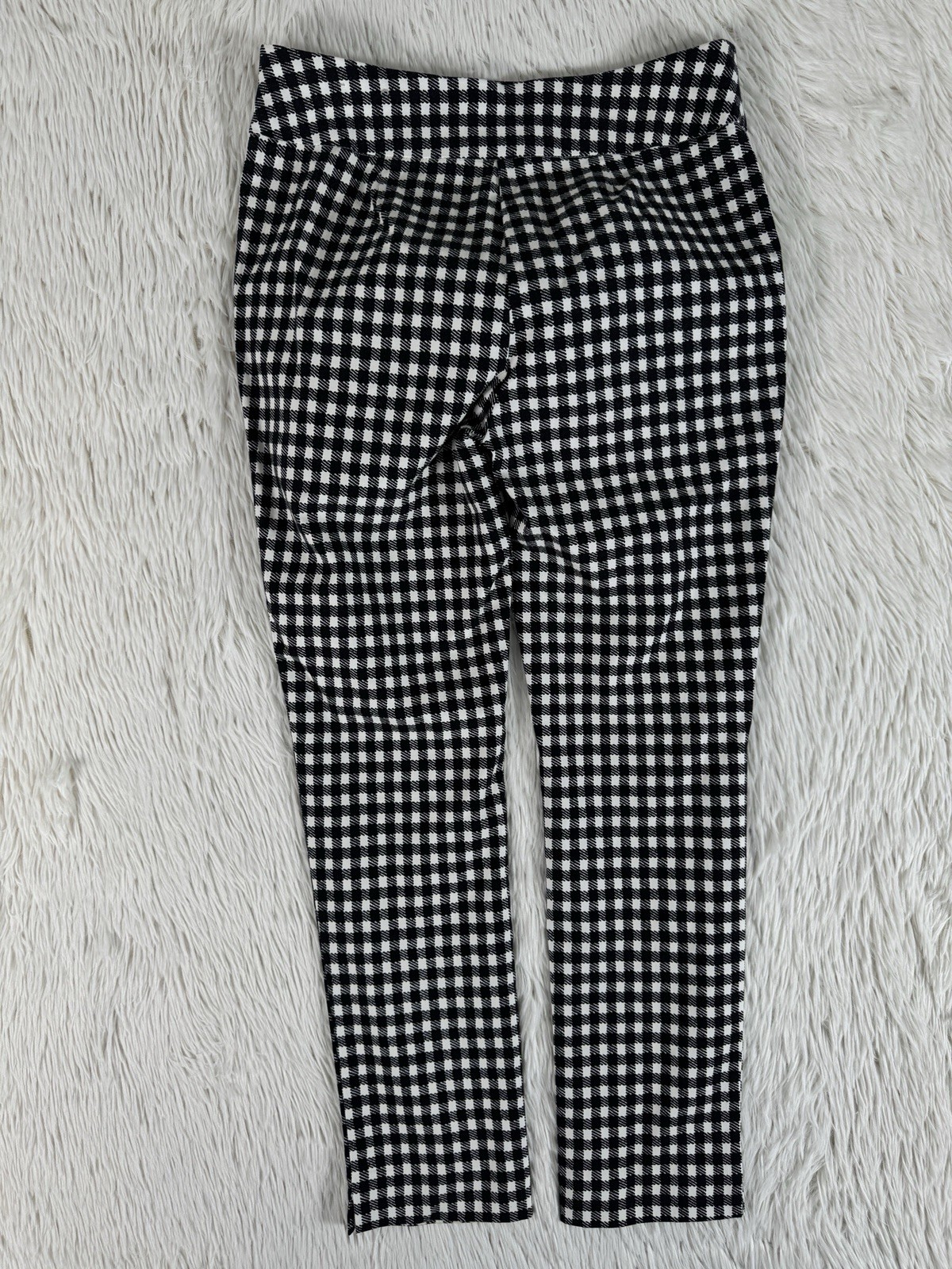 Chico’s Black White Checkered High-Rise Skinny Ankle Pants Women’s Size 00 US 2