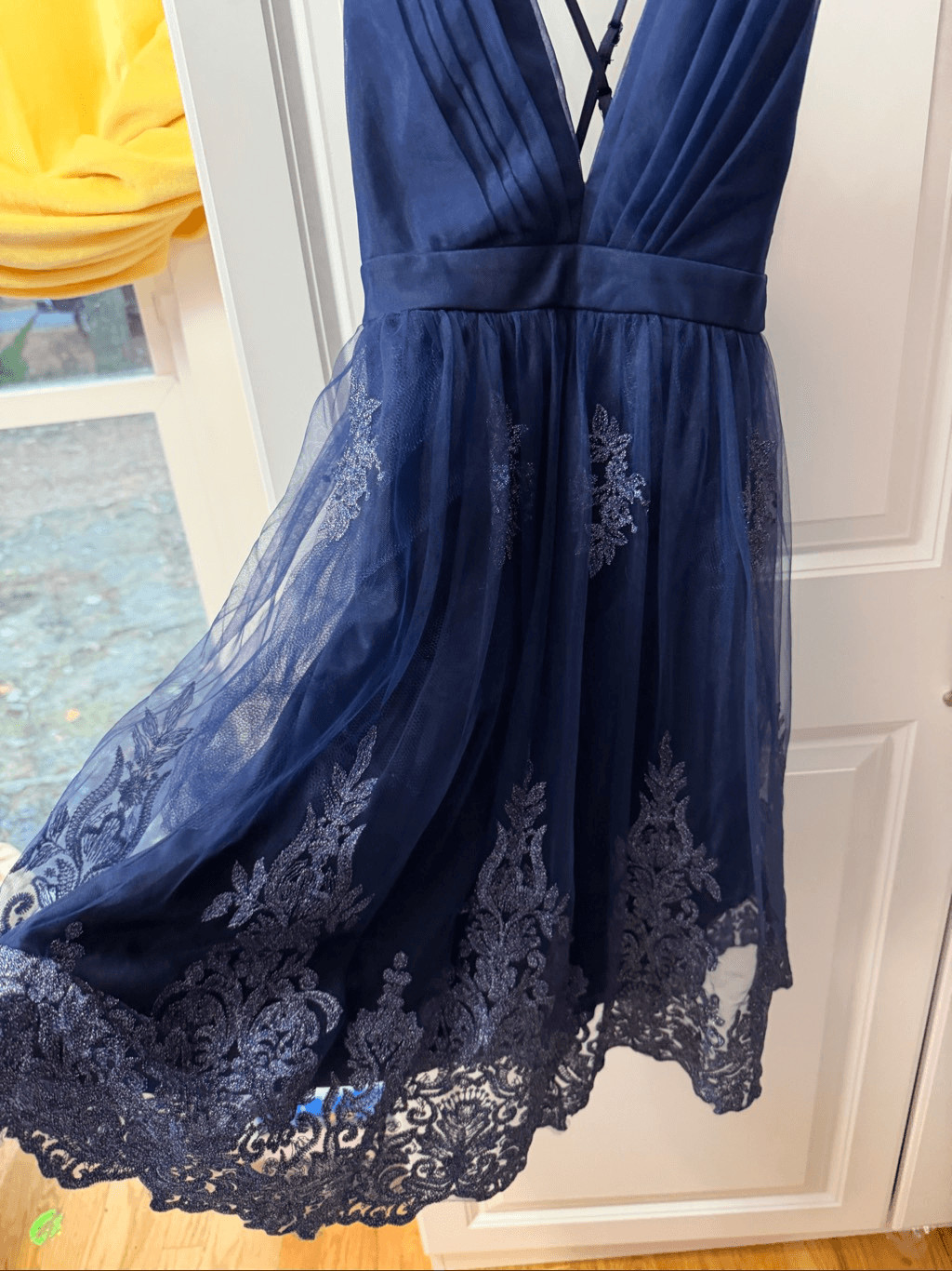 NWT Maniju Navy Blue Lace Cocktail Party Dress Size Large New