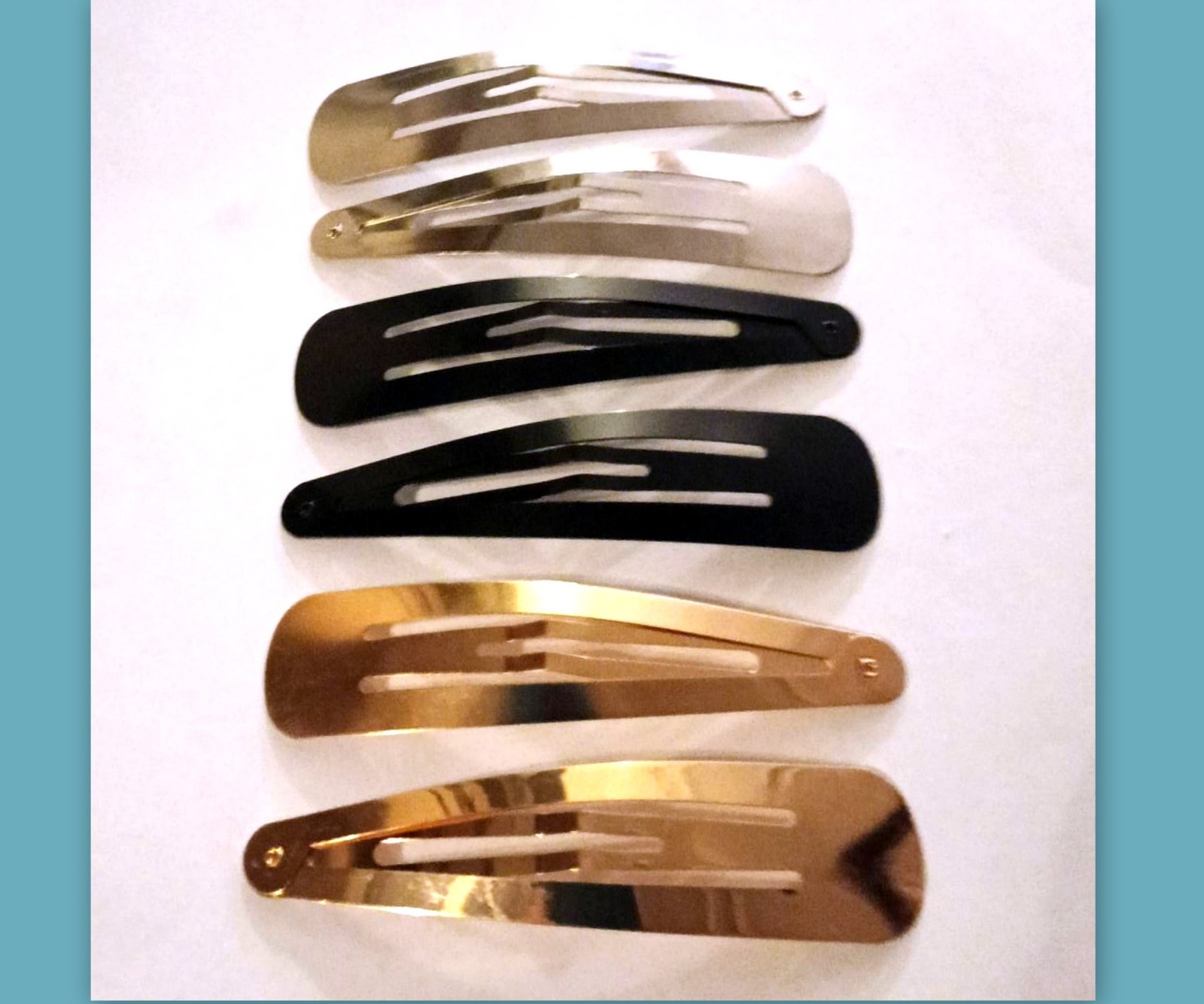 2 Extra Large 4″ Metal Snap Hair Clips pair Minimalist side Barrettes for Women