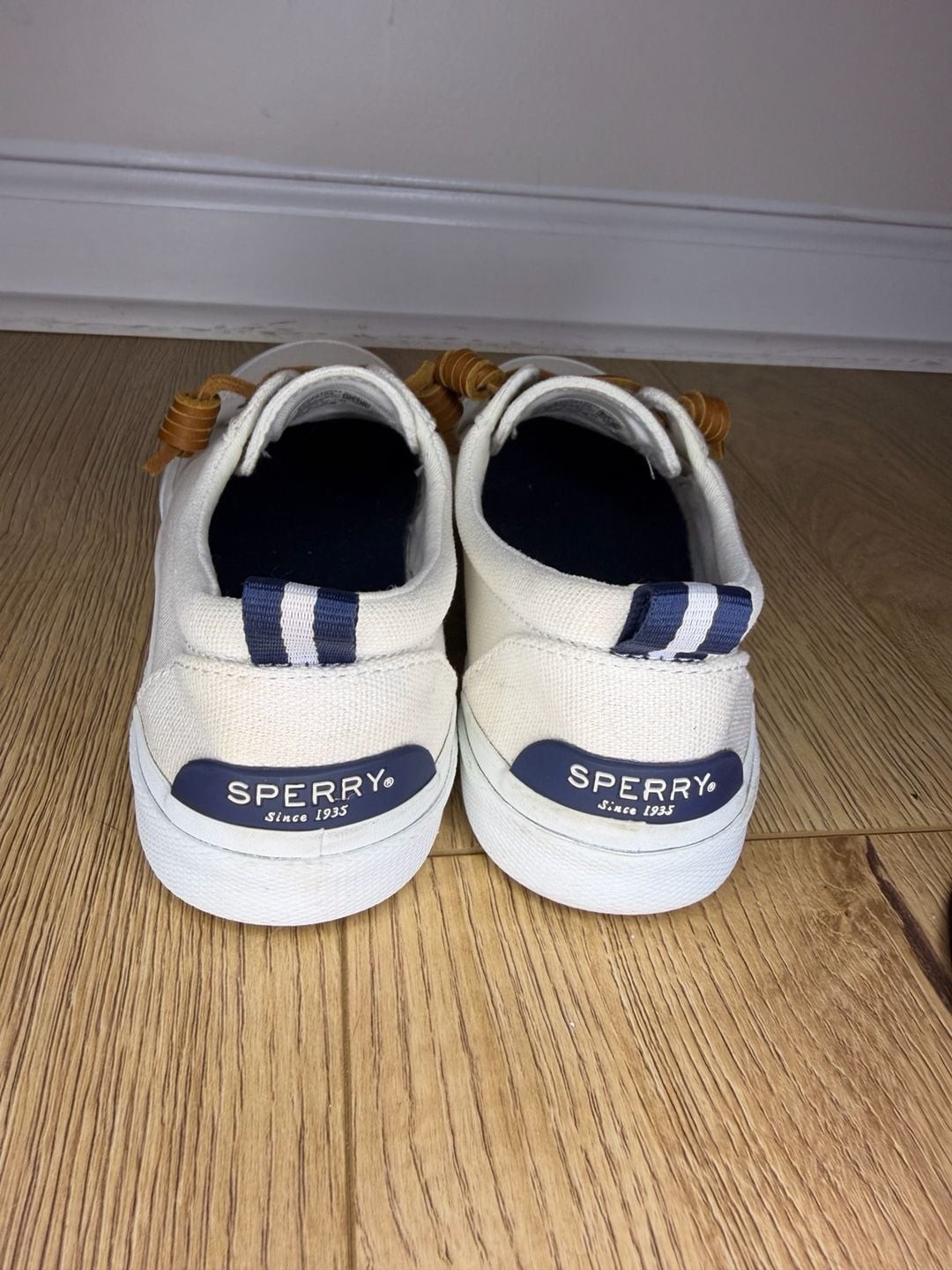 Sperry Women’s Pier Wave LTT Canvas Sneaker in White/Off-White