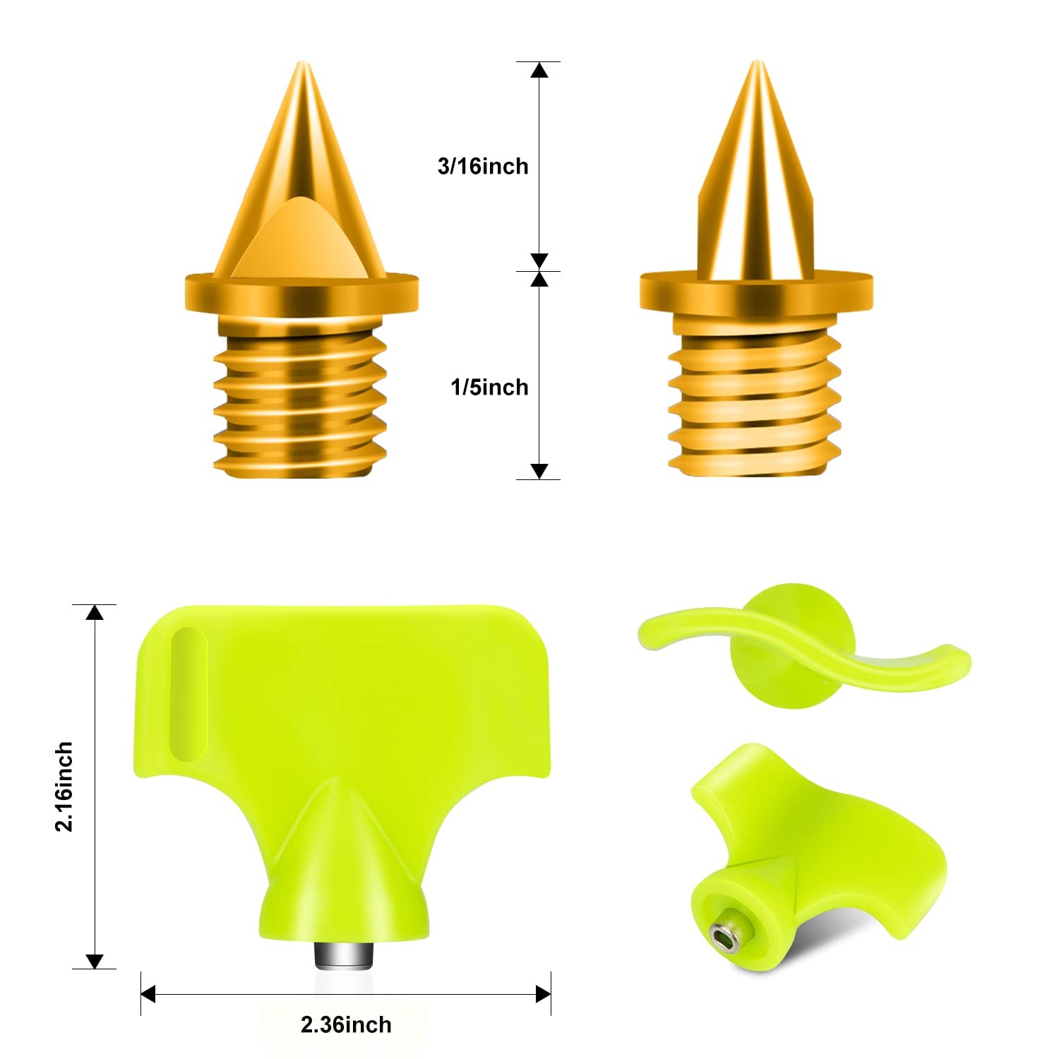 4.8mm 3/16 Inch Track Spikes 50 Pieces Hard Steel Spikes for Track Shoes Trac