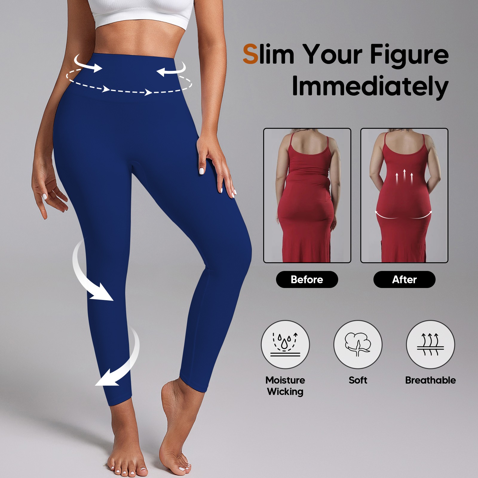 Women Slimming Anti Cellulite Compression Leggings Leg Shaper High Waist Pants