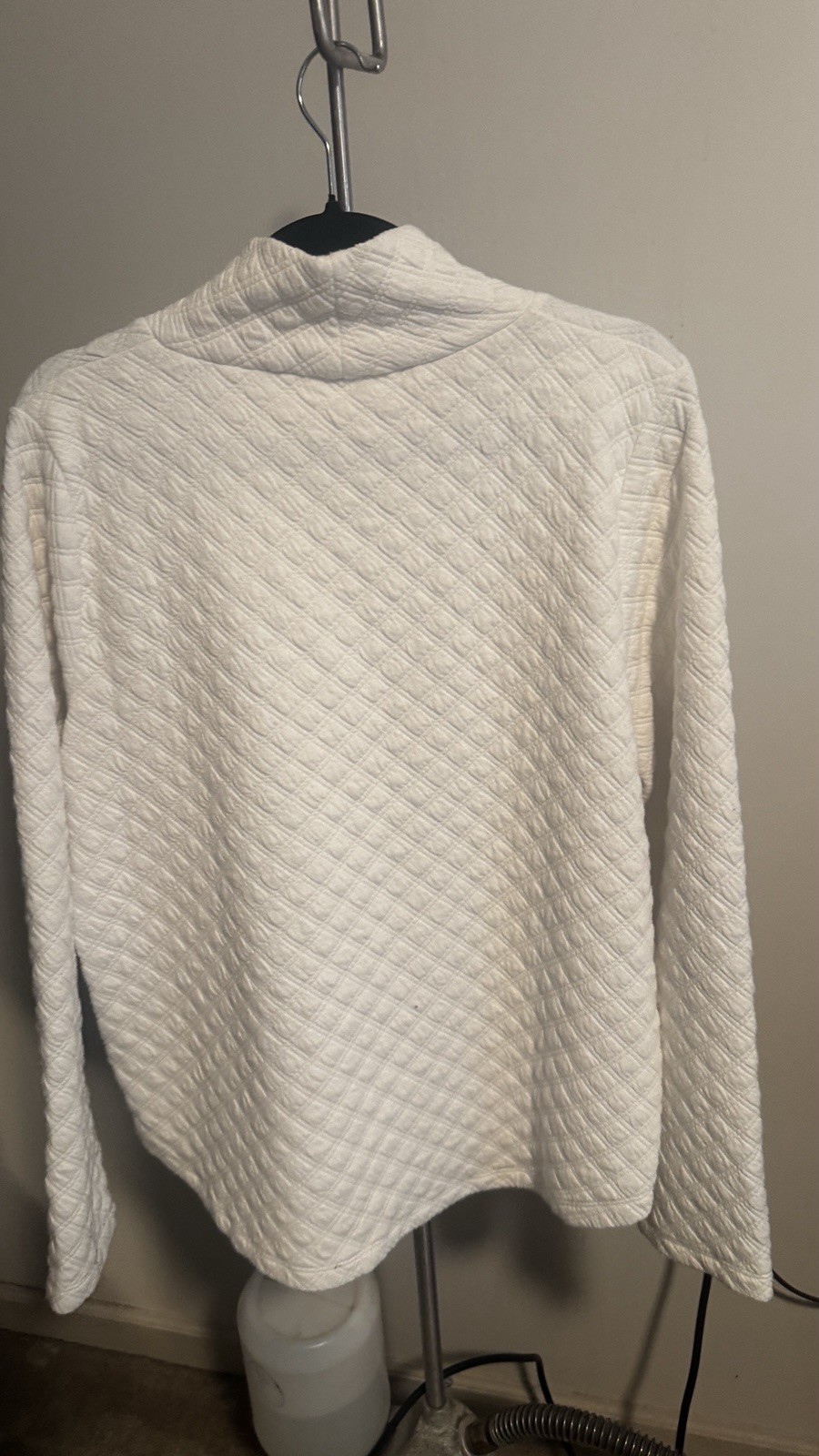 J.Crew Quilted mockneck pullover In Cream Size XL