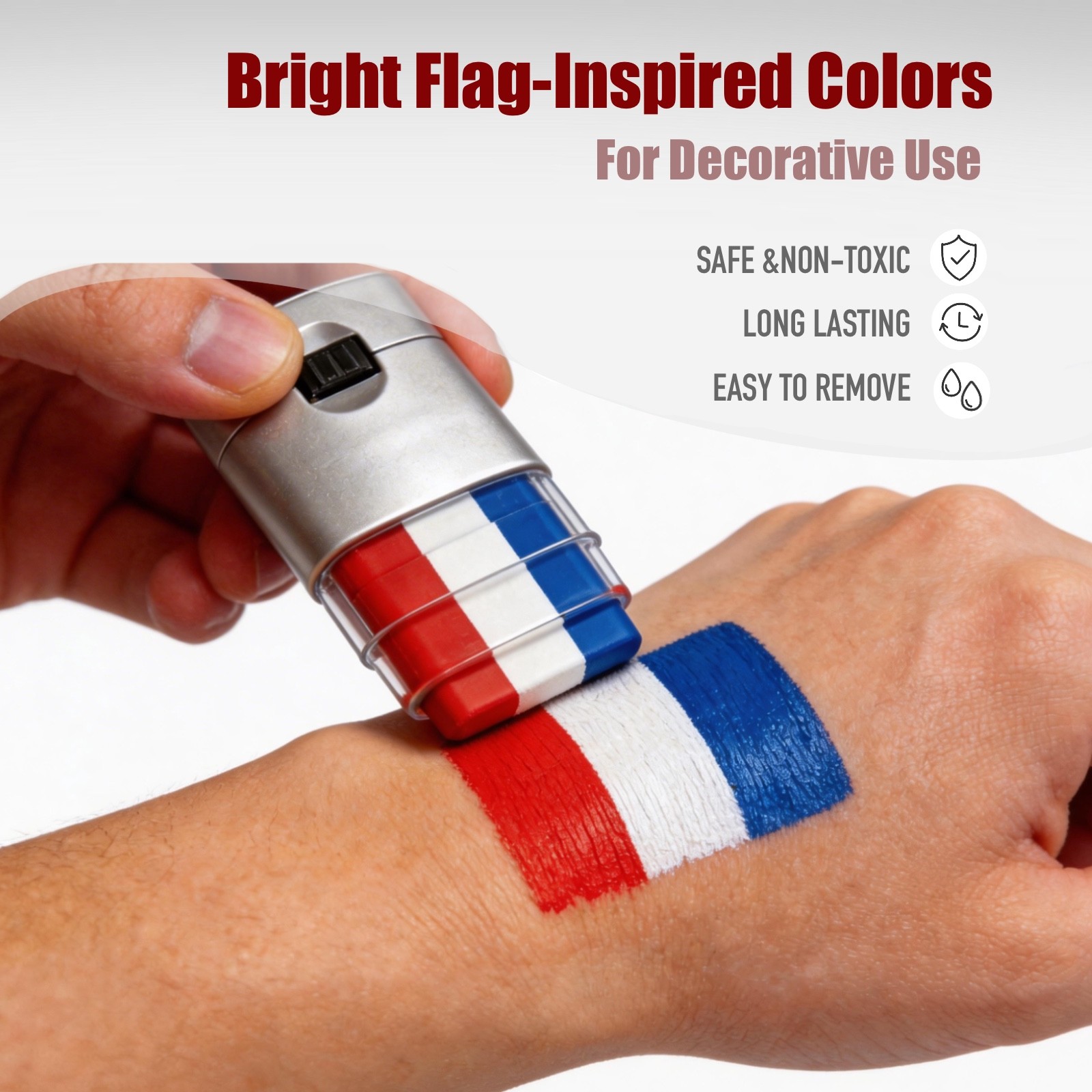10x Fan Face Paint Stick Flag Stripe Body Art for Party Sporting National Events