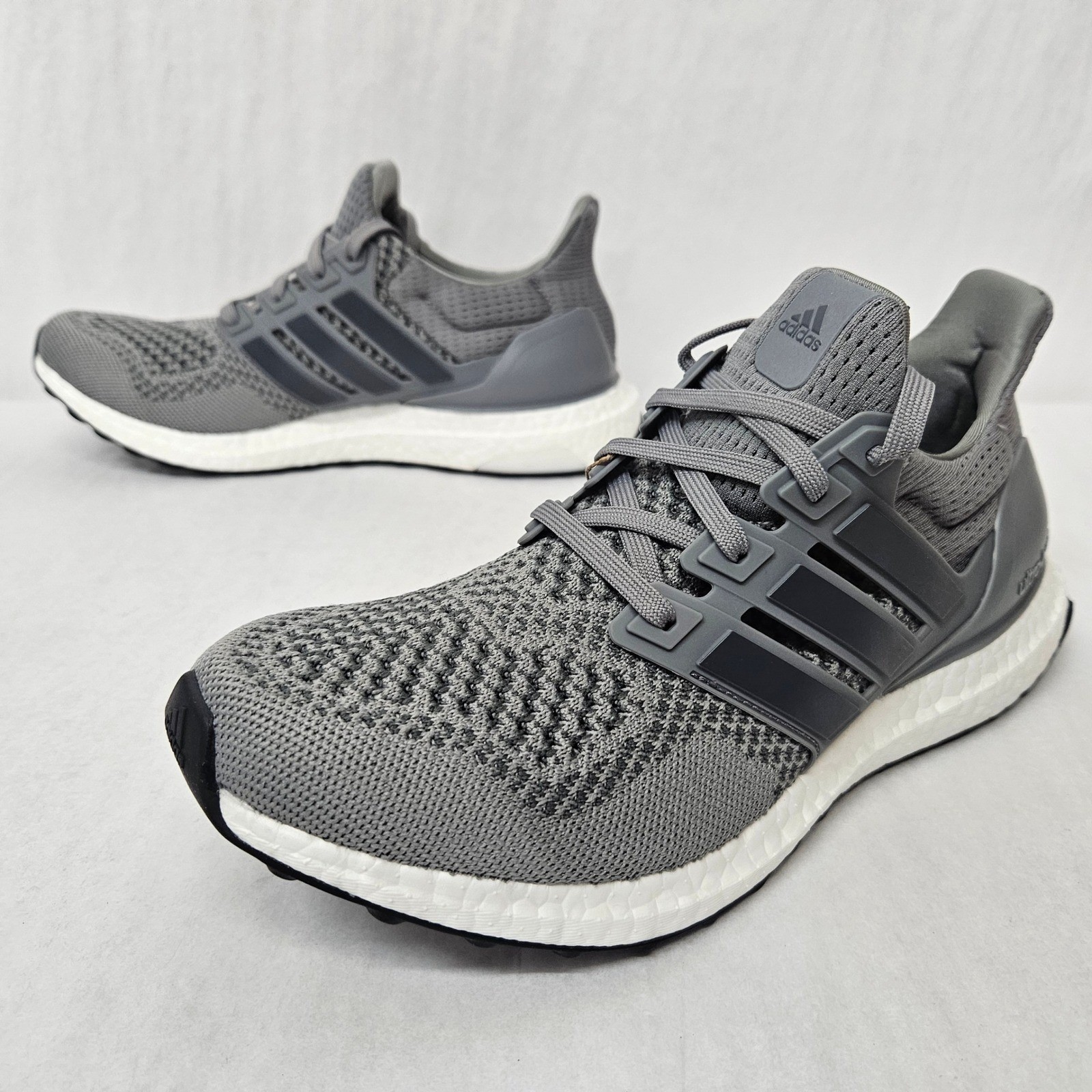 Adidas Ultraboost 1.0 Running Shoes Primeknit HQ4200 Grey White Mens Size 12