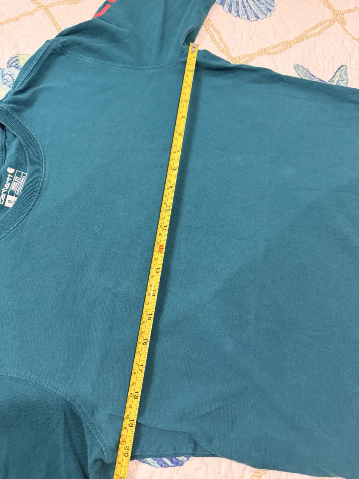 Carhartt Men’s M Regular Loose Fit Long Sleeve Crew Neck Solid Blue T-Shirt