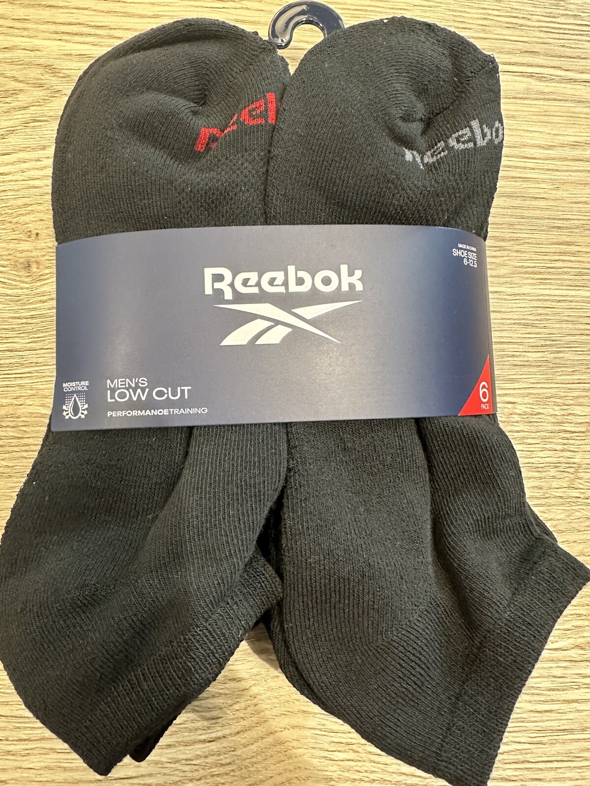 Reebok Men’s Atheltic Socks 6 Pairs Cross Training Sports Low Cut Black/White