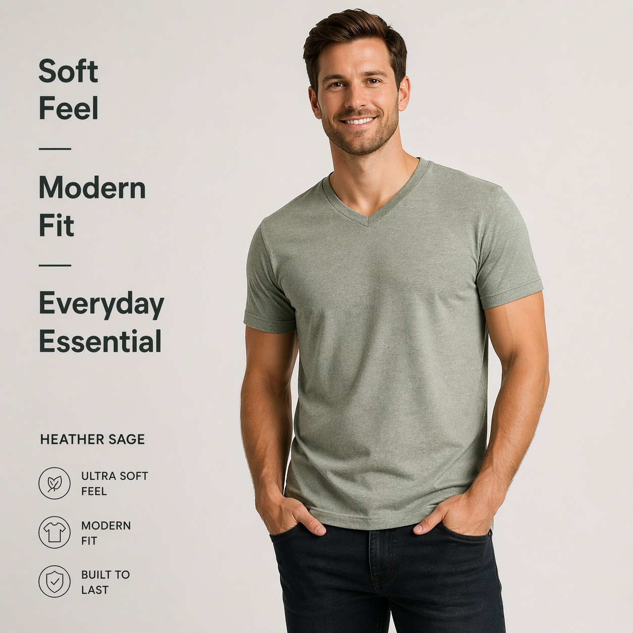 True Classic V-Neck T-Shirts 6 Pack Men Size XL New No Tags Soft Premium Fit
