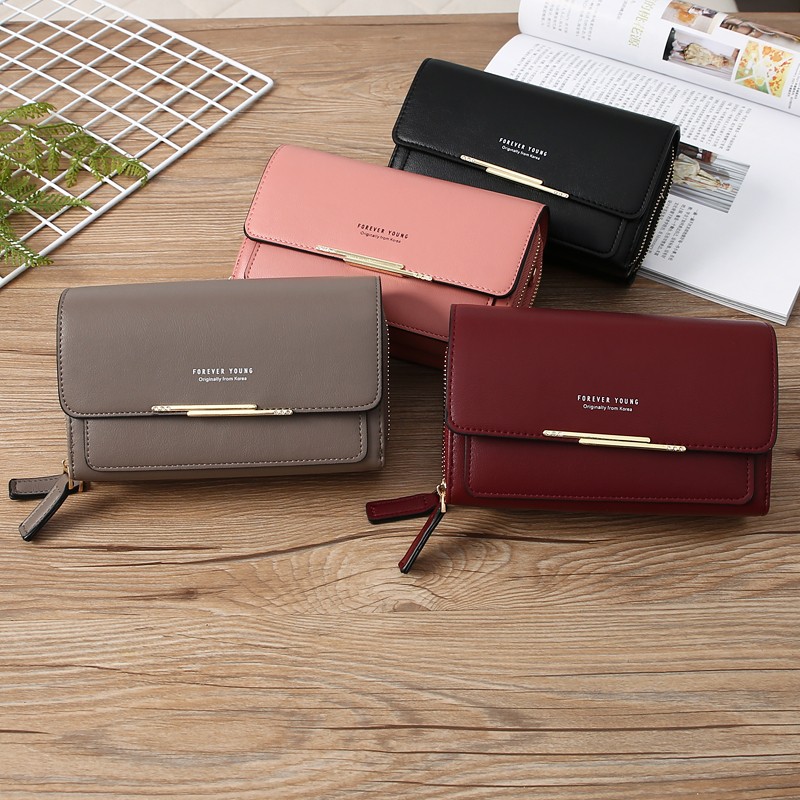 Large Capacity Shoulder Crossbody Bag Cell Phone Bags Double Zipper Wallet Purse