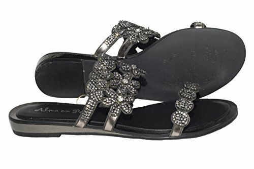 Alma En Pena 637 Italian women black slide with swarovsky elements