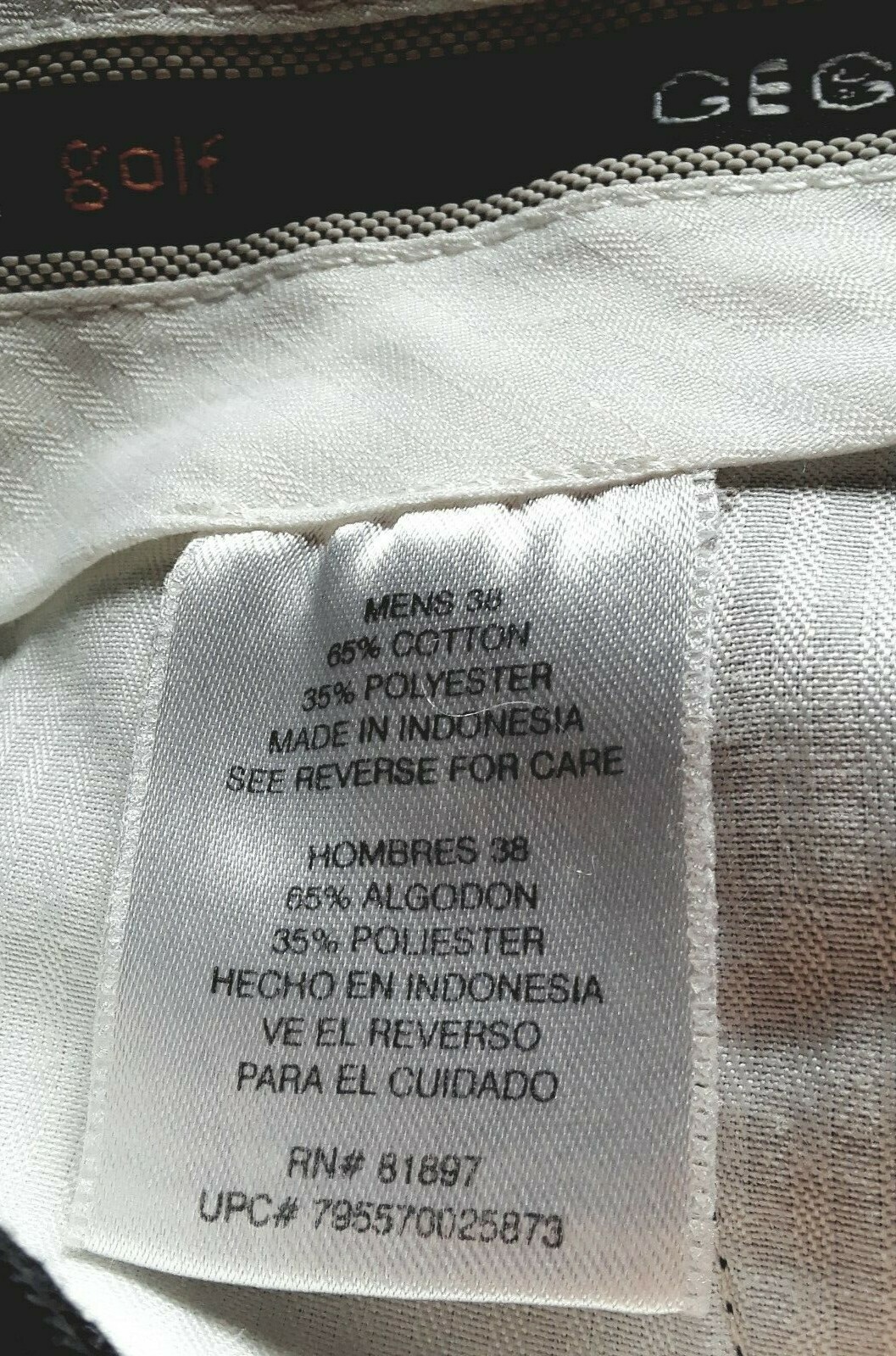 TA1-16 George Golf sz 38 Pleated shorts color black