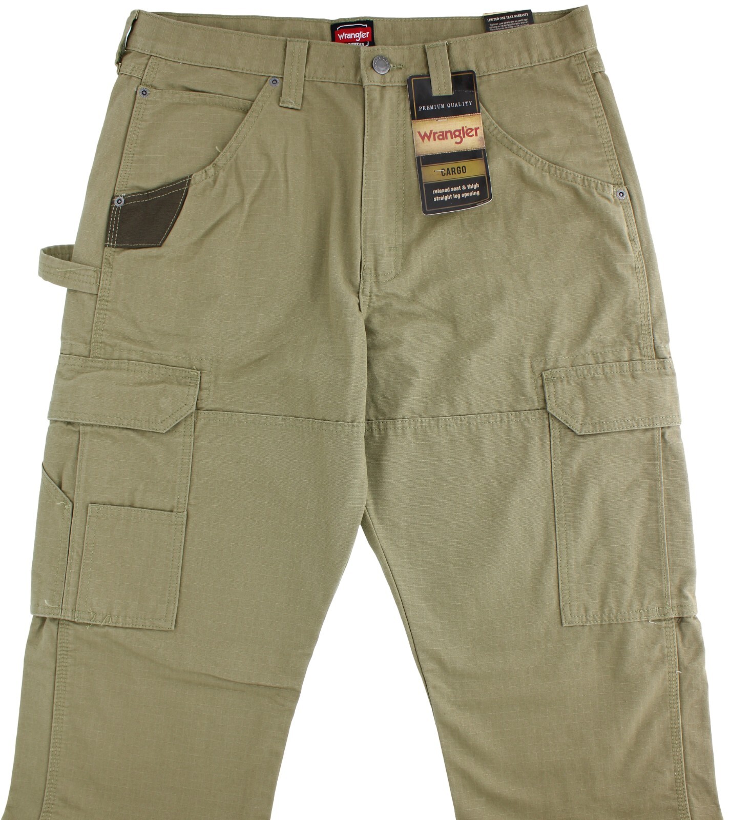 Wrangler Men’s Cargo Workwear Ranger Pant in Loden, Rip-Stop, 8-Utility Pockets