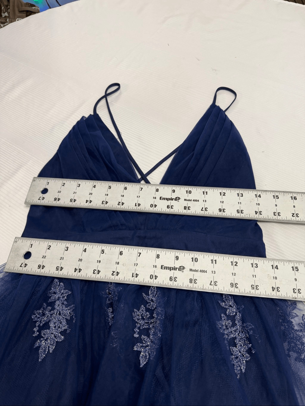 NWT Maniju Navy Blue Lace Cocktail Party Dress Size Large New