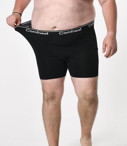 Men’s 5-Pack Big & Tall 3XL-7XL Boxer Briefs Cotton 7X-Large Black Pack-5