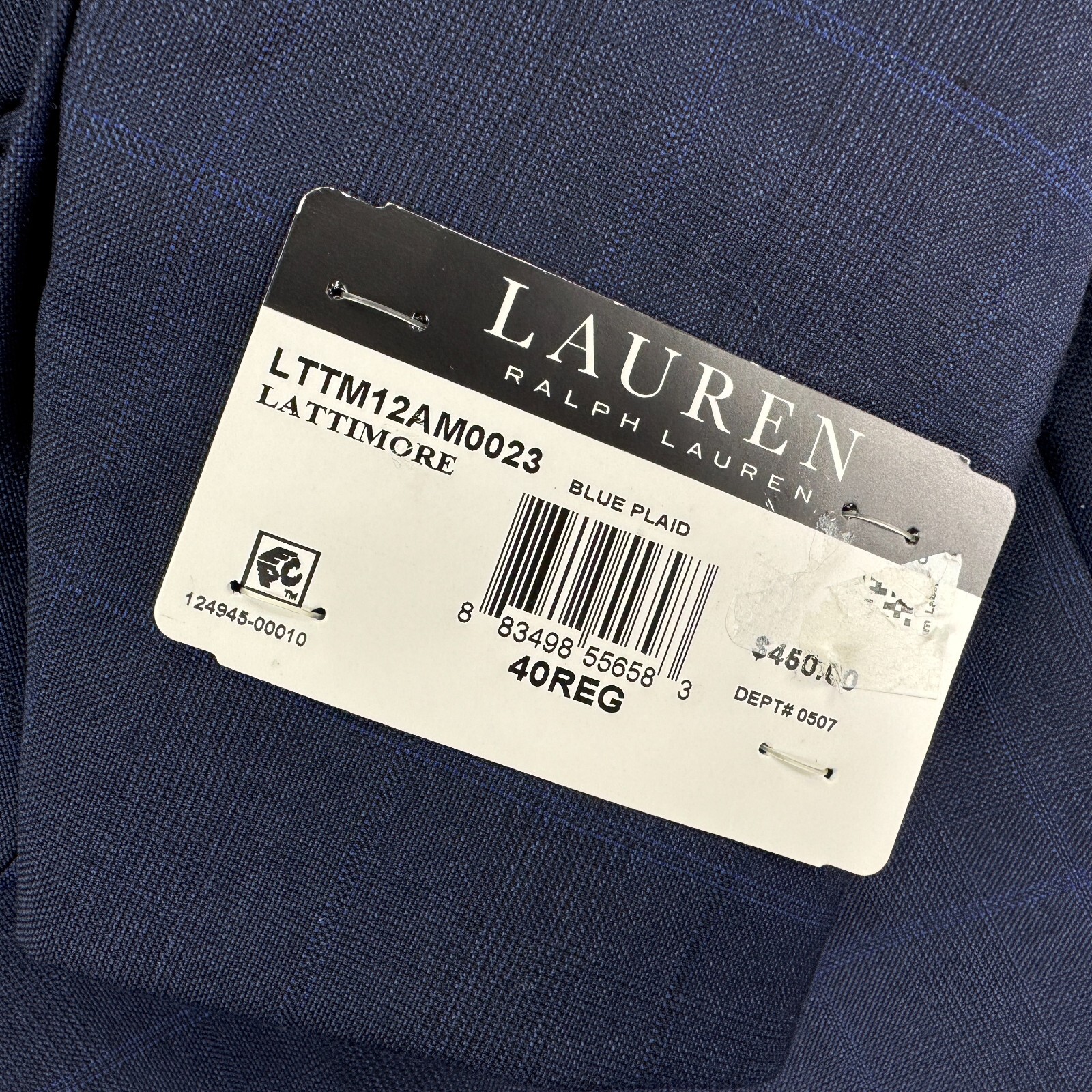 Lauren Ralph Lauren Mens UltraFlex Lattimore Classic Fit Suit Jacket Navy 40R