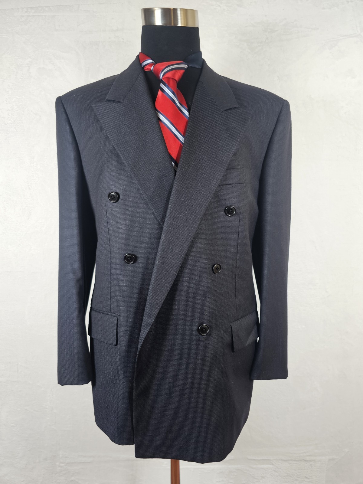 ⭐️🔥Vintage 90s-MINT-RARE-Corneliani-Double Breasted-MICRO CHECK-HOUNDSTOOTH-44R