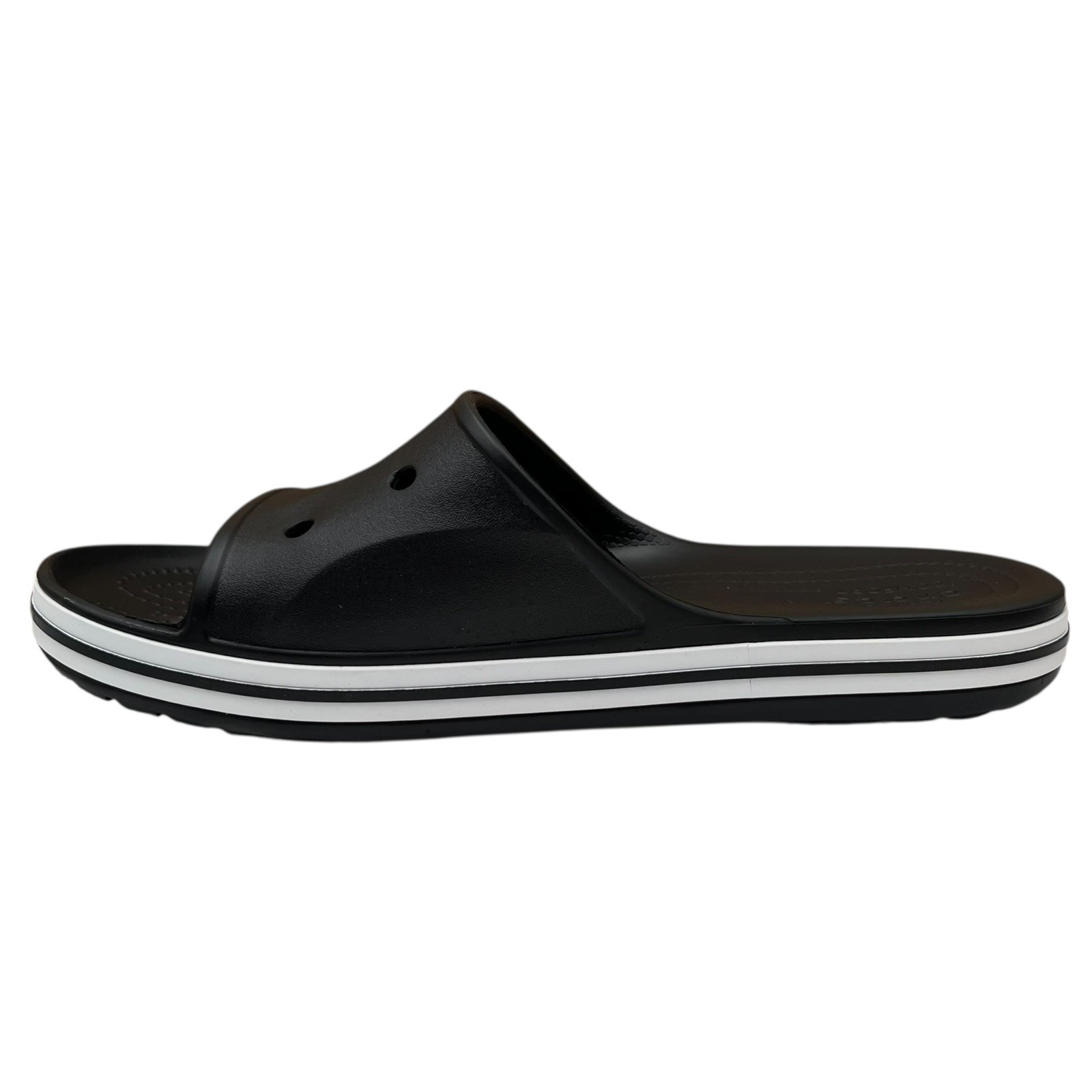 Crocs Bayaband Mens Slide Sandals Size 10 Black White Water Friendly Lightweight