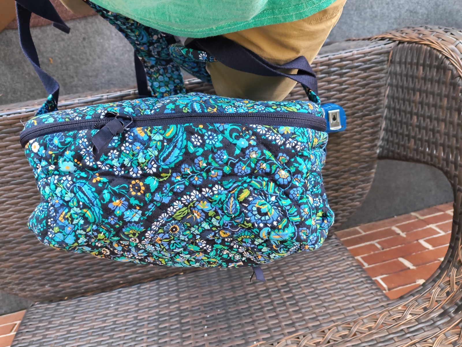 Vera Bradley Essentials large backpack Go Fish Blue Geometric Preppy Beach