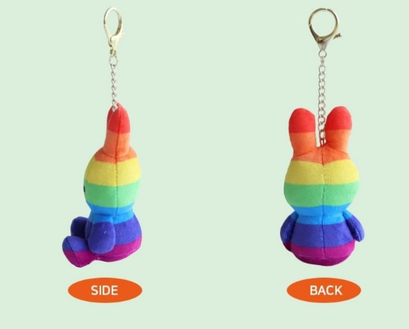 Nijntje Miffy Official Plush Doll : Bunny Rabbit Rainbow Toy Key Chain 11×6cm