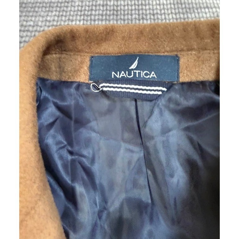 Nautica Mens Wool Camel Overcoat Topcoat Tan Long Jacket 42L MSRP$395 NEW