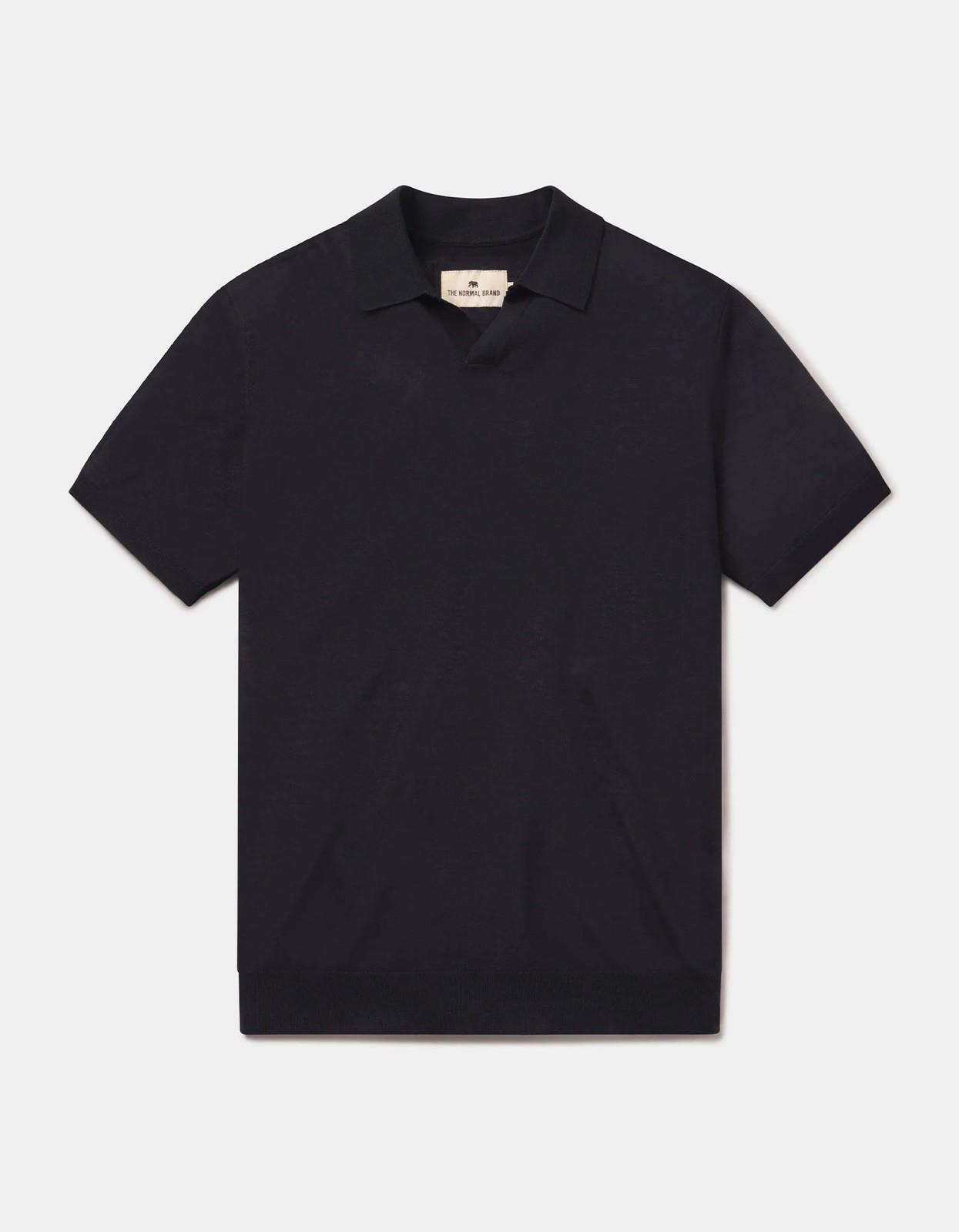 Normal Brand Summer Linen Blend Polo Navy Blue Size Medium
