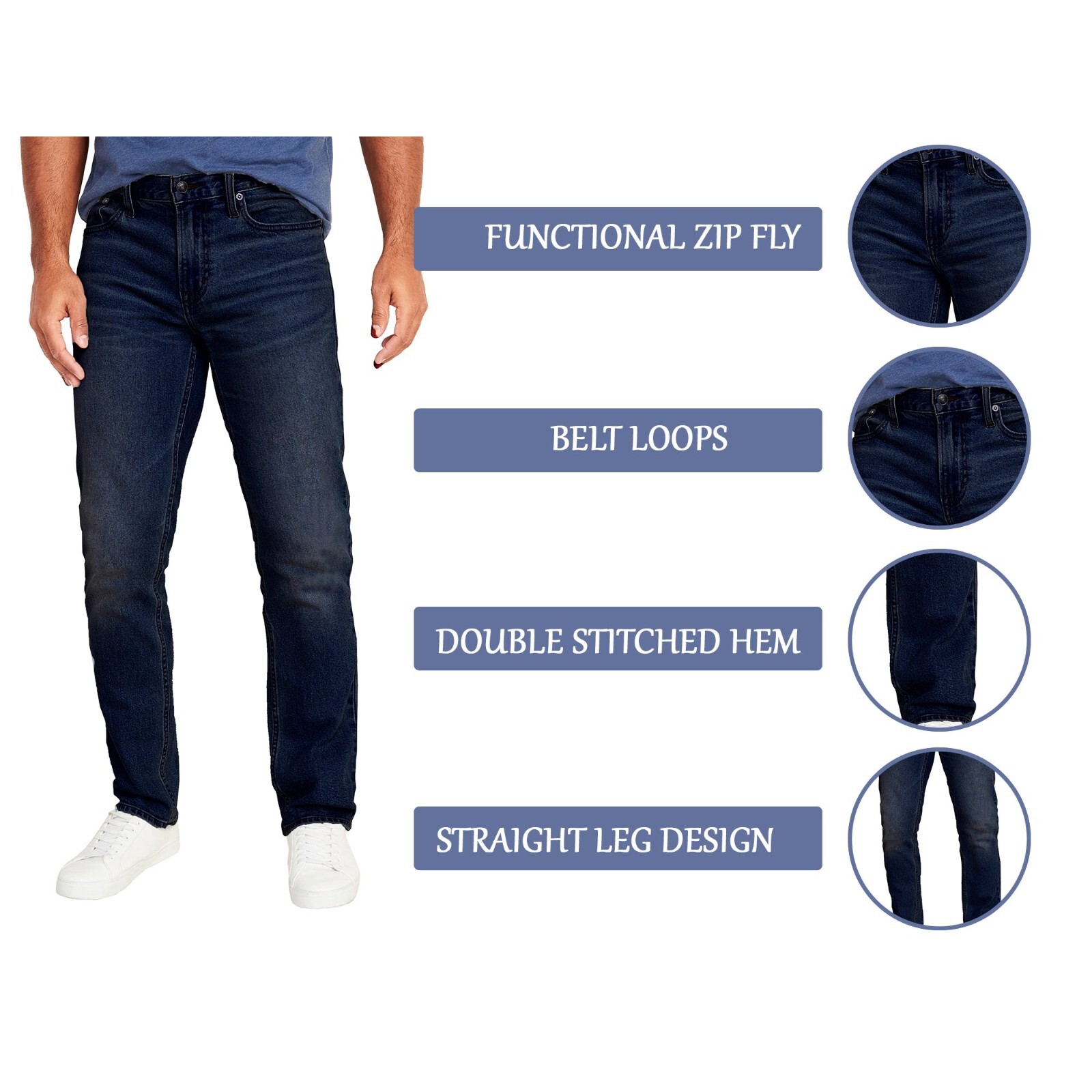 Men’s Flex Stretch Slim Straight Jeans (Sizes, 30-42)