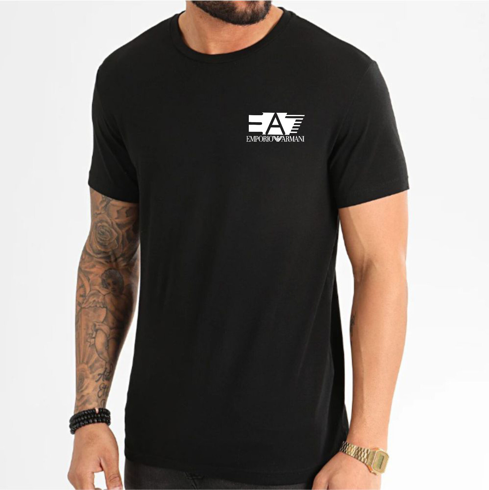 Emporio Armani Black Men’s Cotton EA T-Shirt Size M*L*XL*2XL,3XL