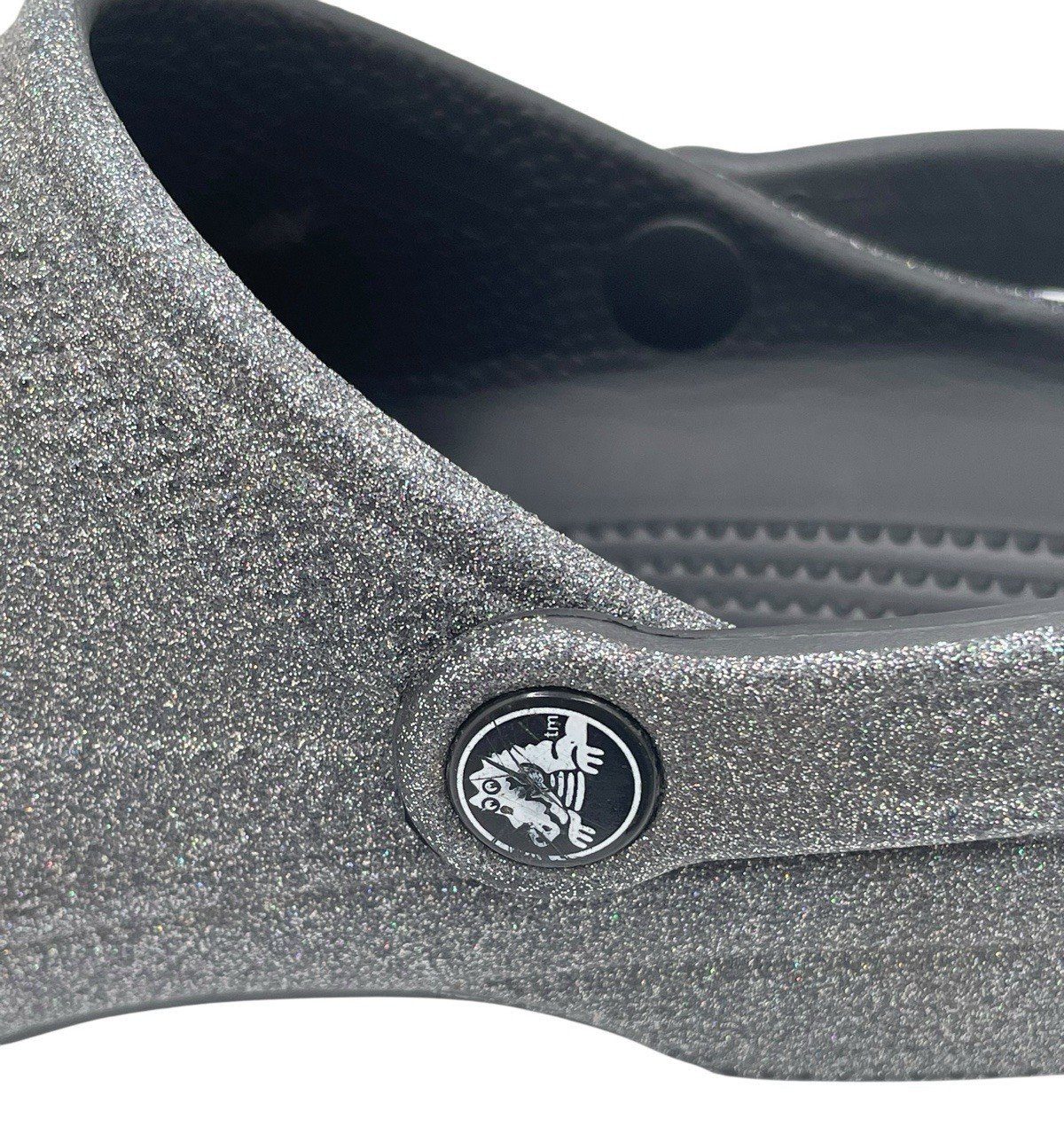 Crocs Classic Clogs Gray Black Glitter Comfort Slip On Shoes Size Men 4 Women 6