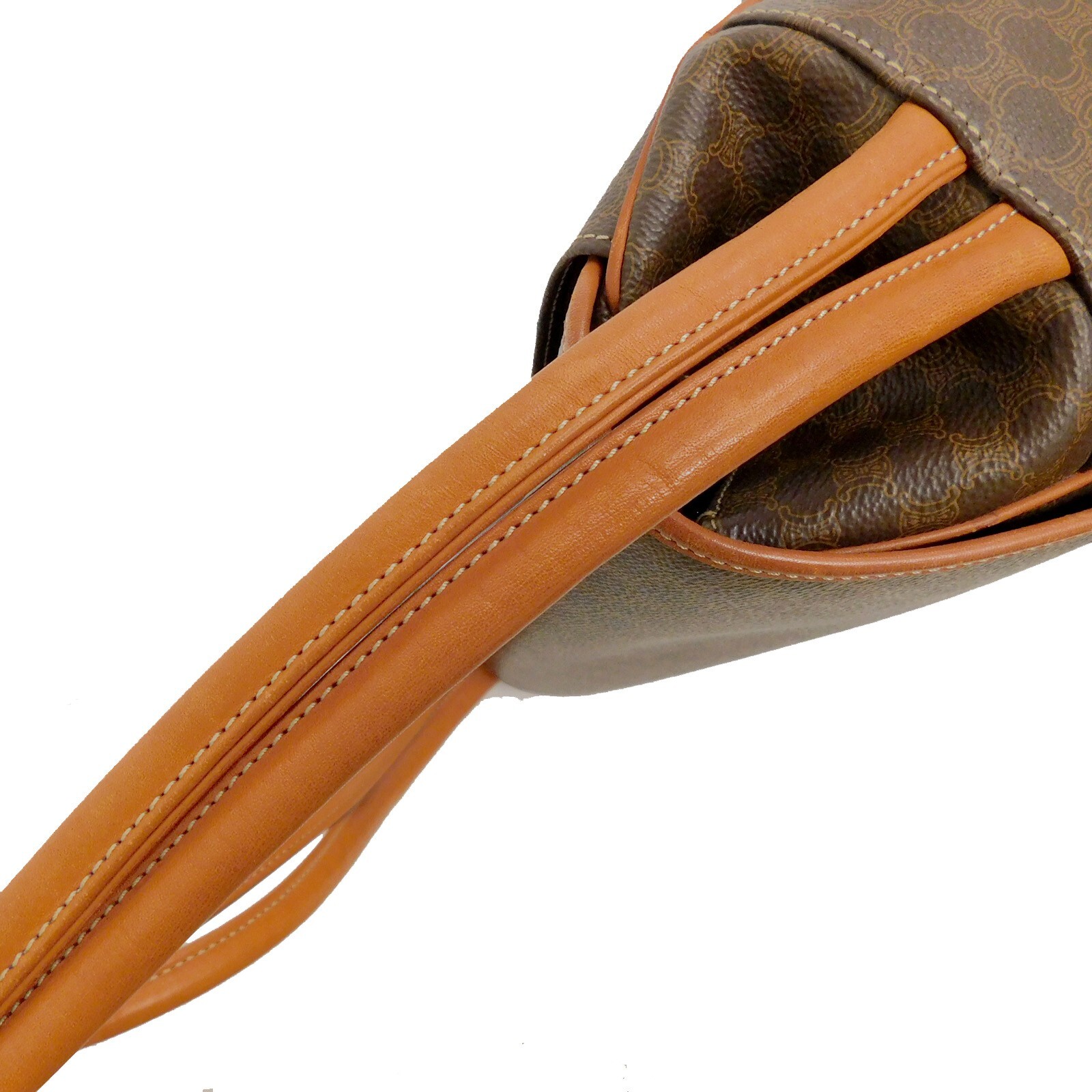 CELINE Macadam Canvas Brown PVC Leather Shoulder bag #48 Rise-on