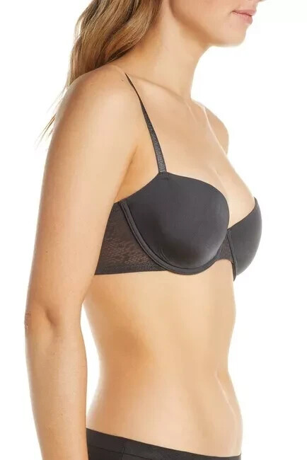 NEW Natori 711165 Conform Underwire Demi Fit Convertible Contour Bra Coal Sz 36D