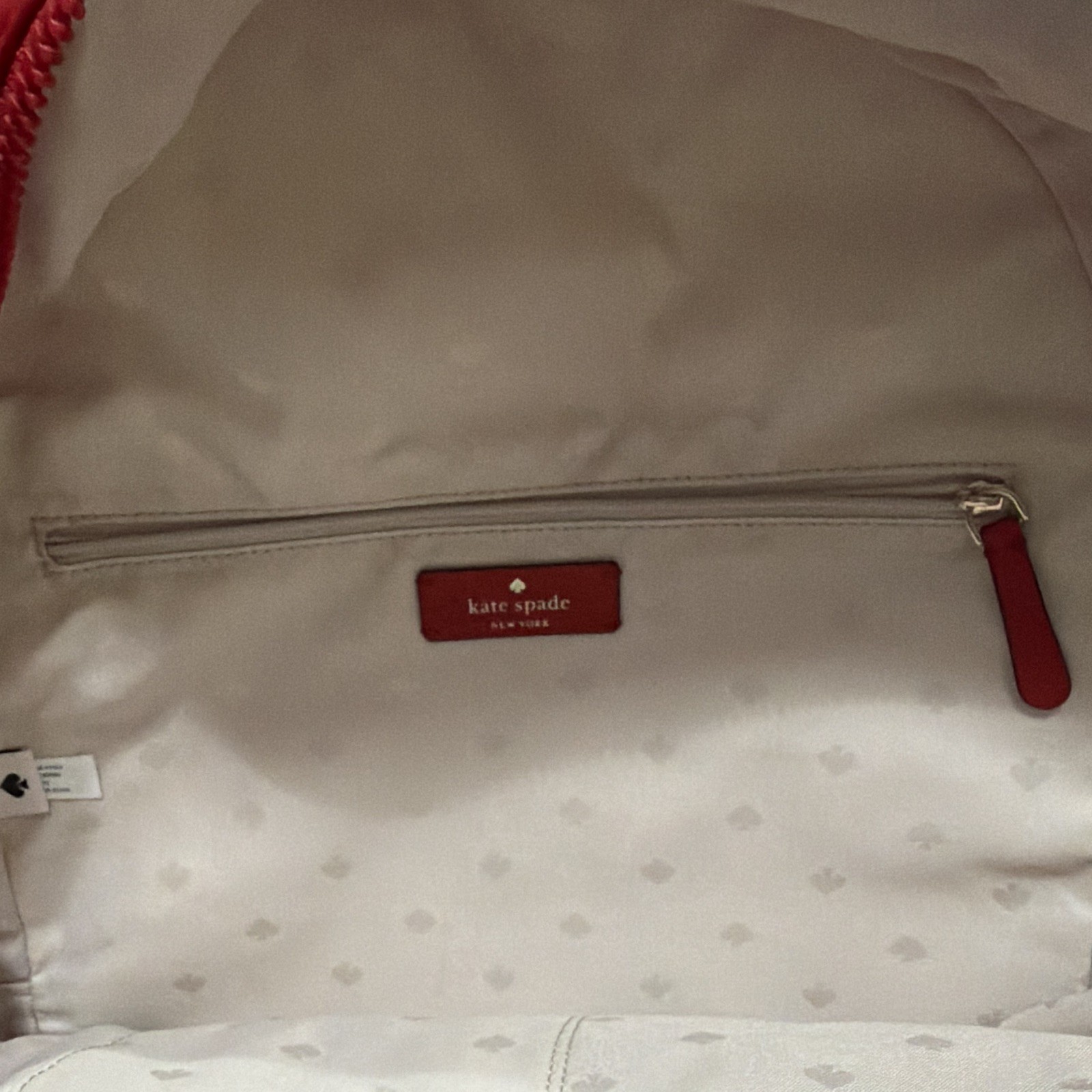 kate spade new york Red Backpack Zip Closure Silver Hardware Inner Pockets