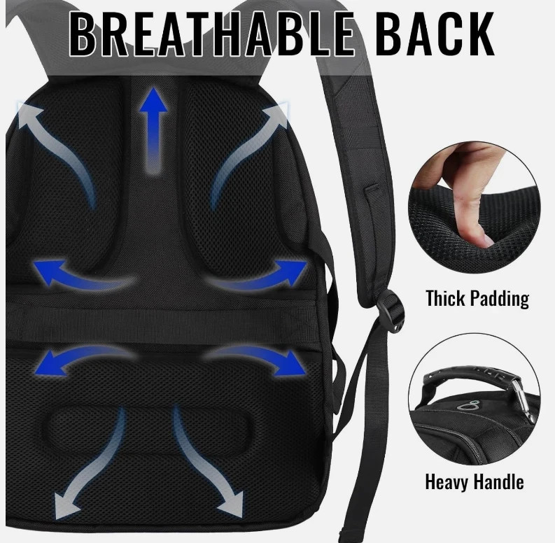 50L Extra Large Travel Backpack – Water Resistant Laptop Bag with Shoe Compartme