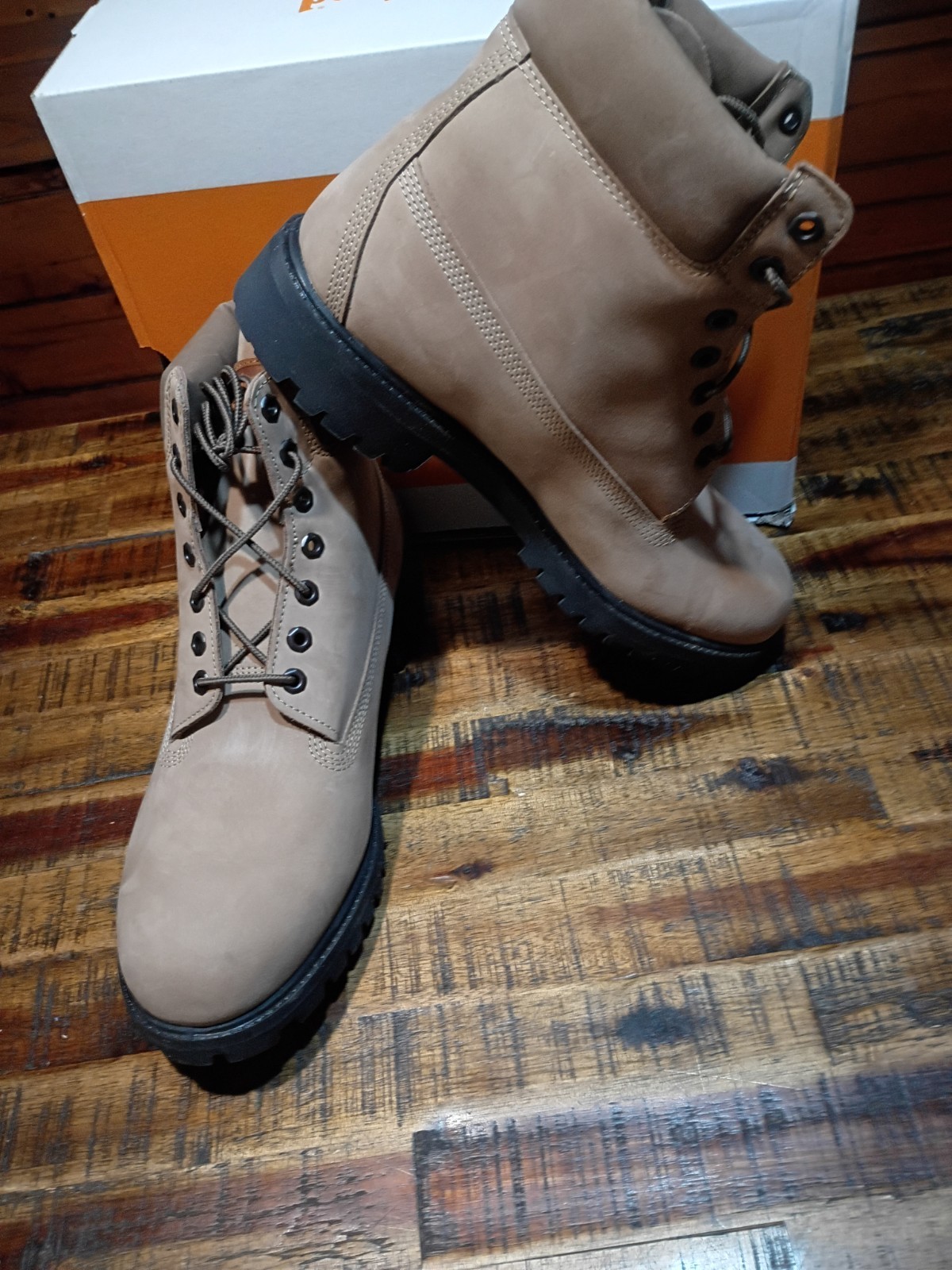 Mens Timberland Premium Waterproof Med Beige Premium Nubuck Lthr Boot SZ 12