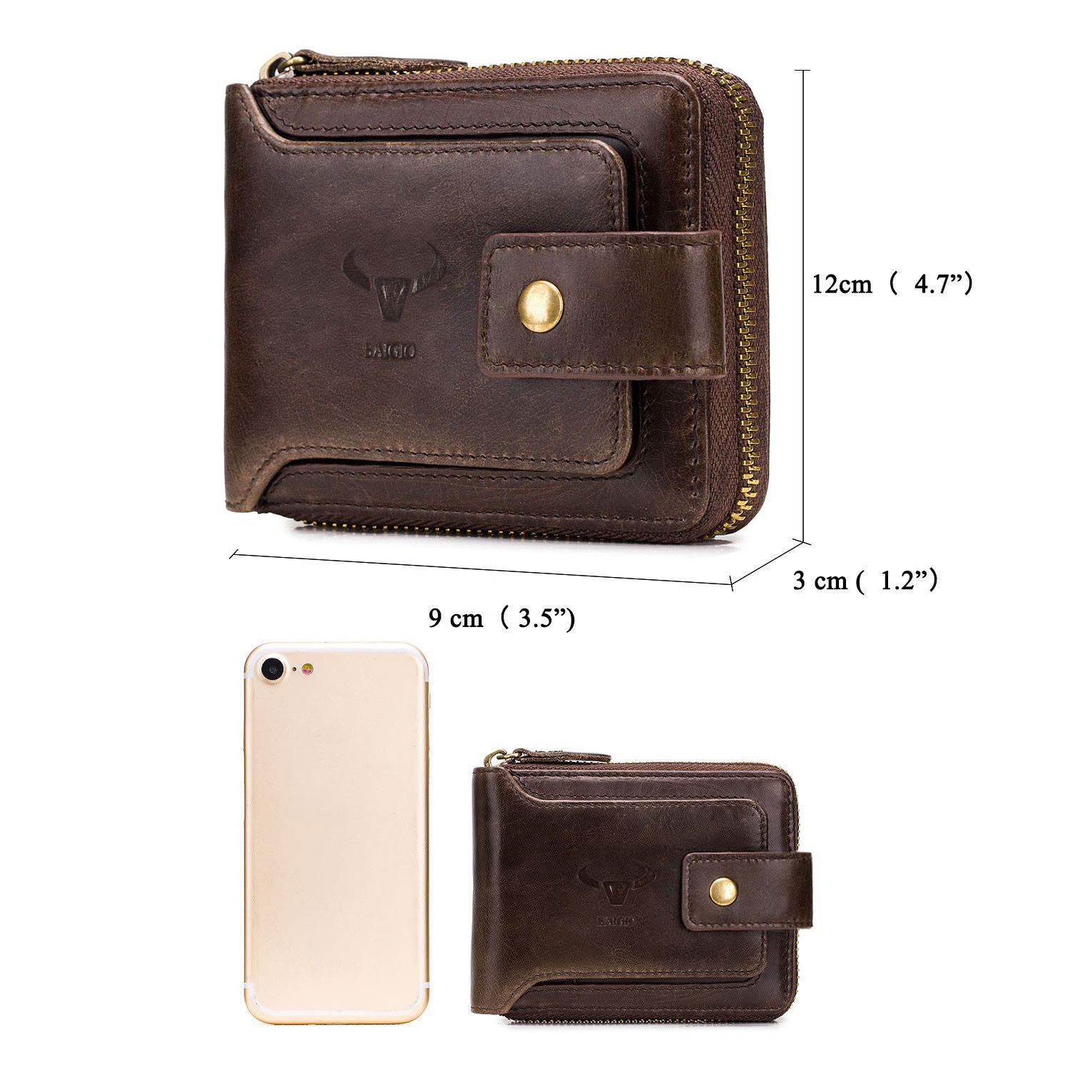 Men Wallets Genuine Leather Exceptional Slim Purse ID Card Holder Coin Pocket US