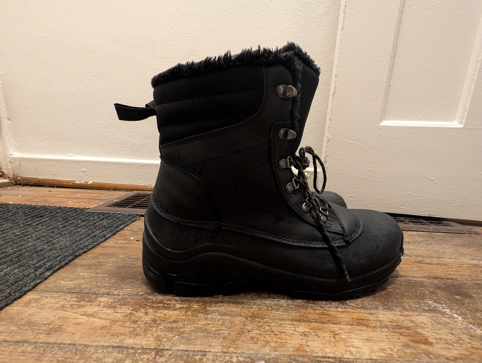 Weatherproof Winter Boots Black, Size 12