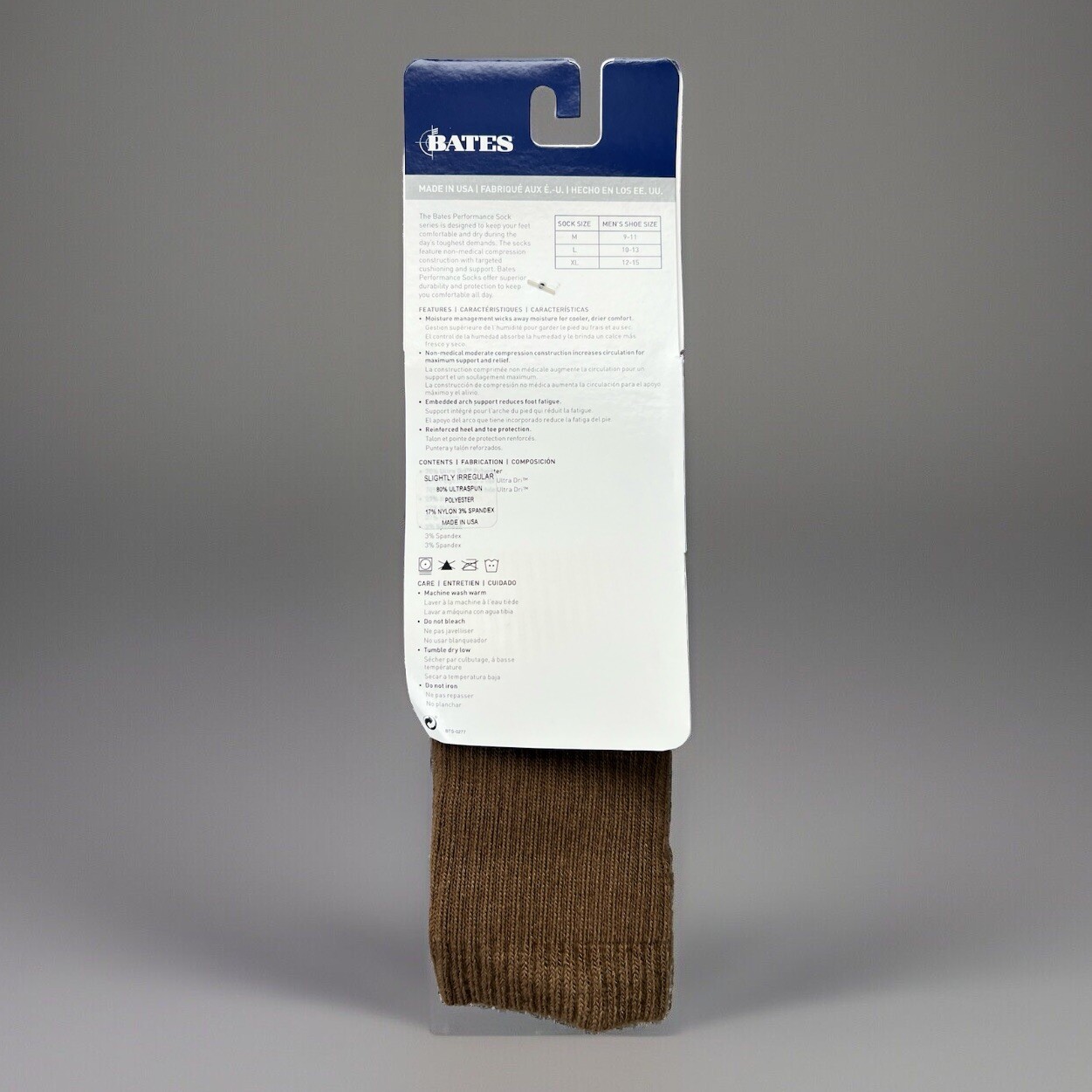 Bates Moderate Compression Socks Moisture Wicking – Brown