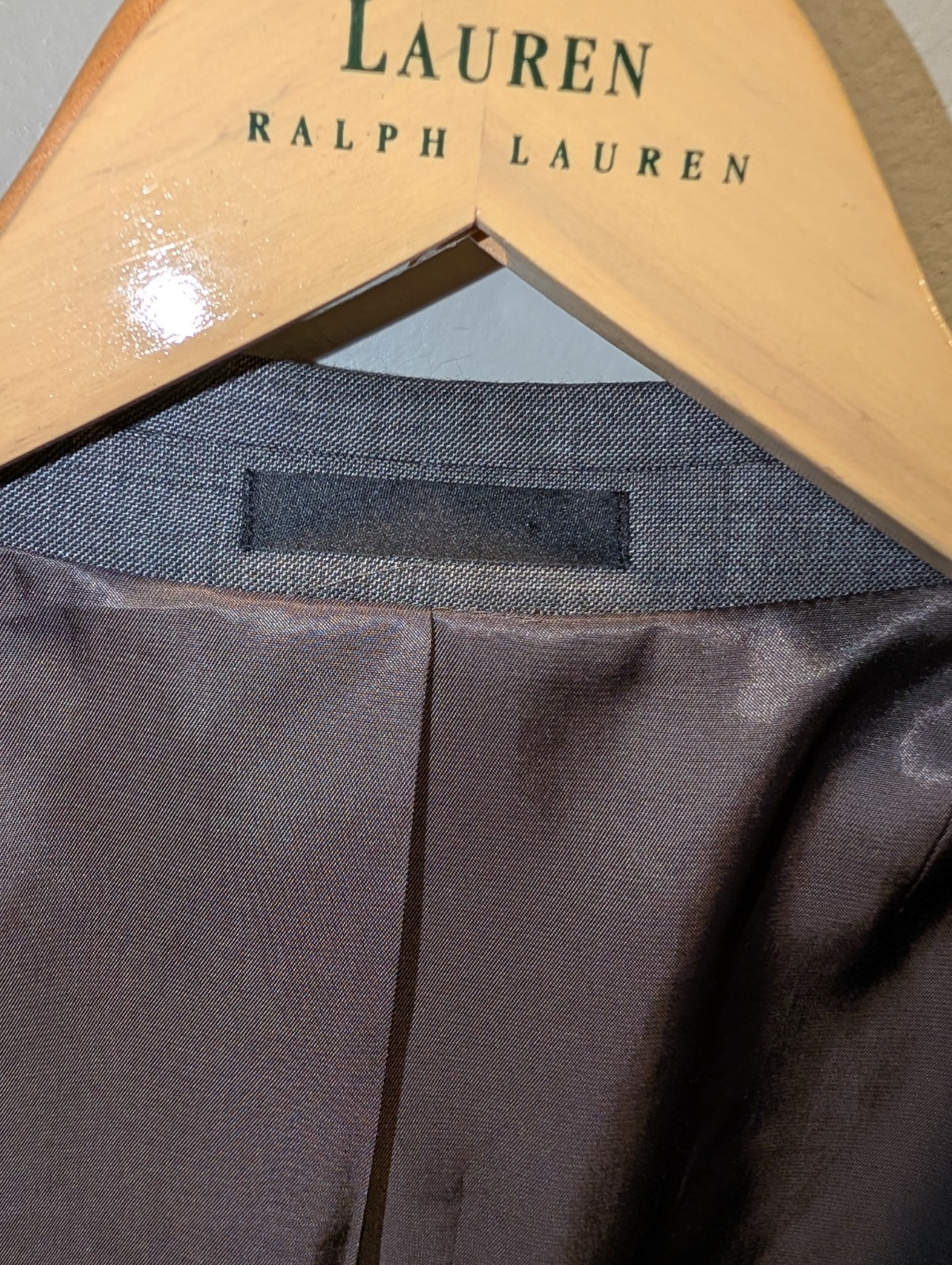 Lauren Ralph Lauren Suit Mens 52R Pant 48×28 Gray Stretch Wool Black Label