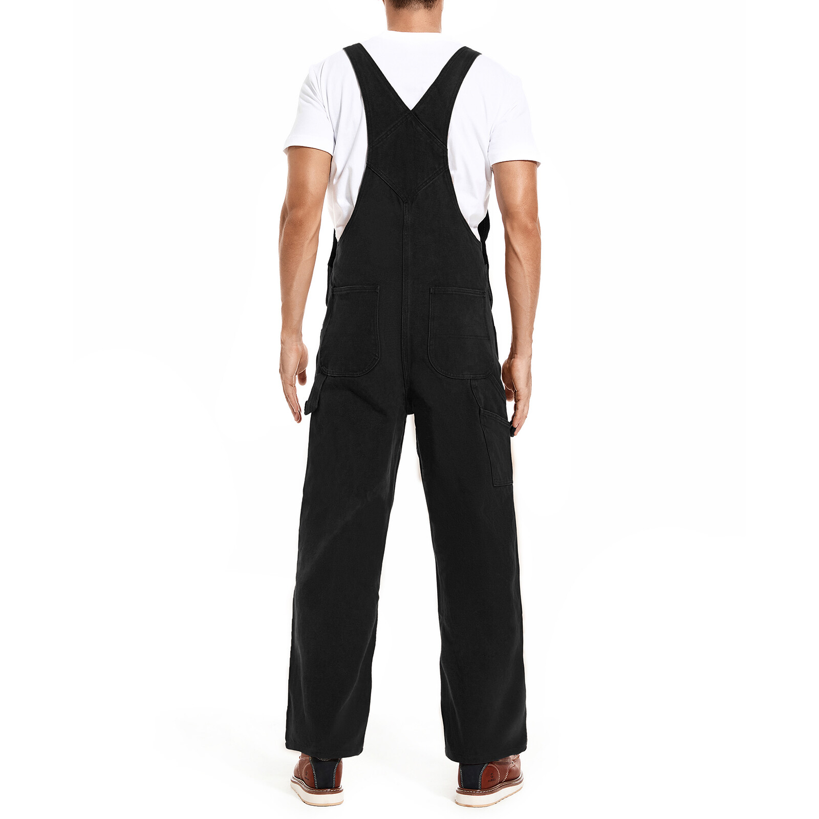 HISEA Men Heavy Duty Bib Overalls Relaxed Fit Dungarees Workwear Pants Jumpsuit