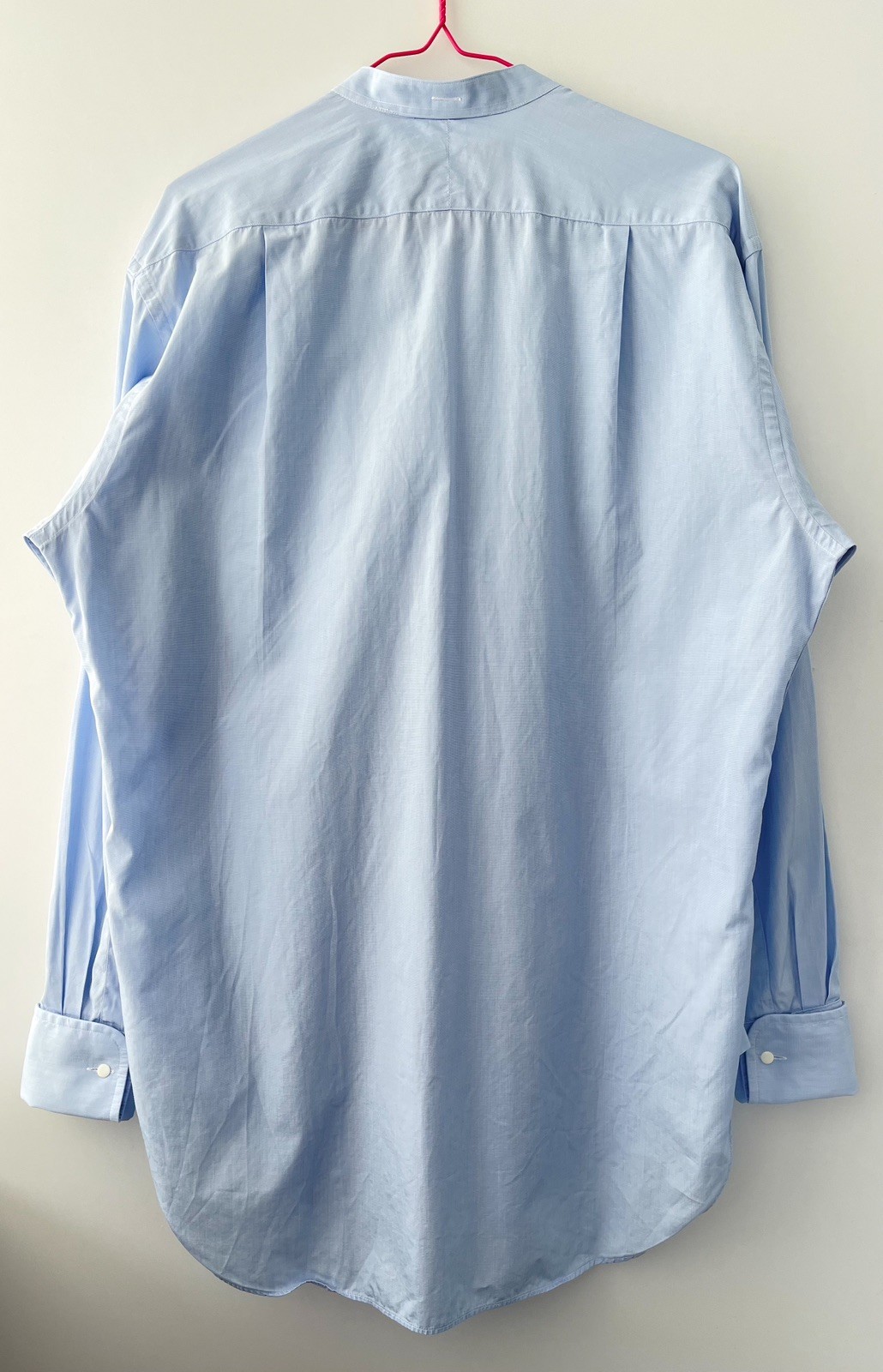 Ede & Ravenscroft Grandad Collar Shirt 15.5 39 Light Blue Cotton Royal Warrants