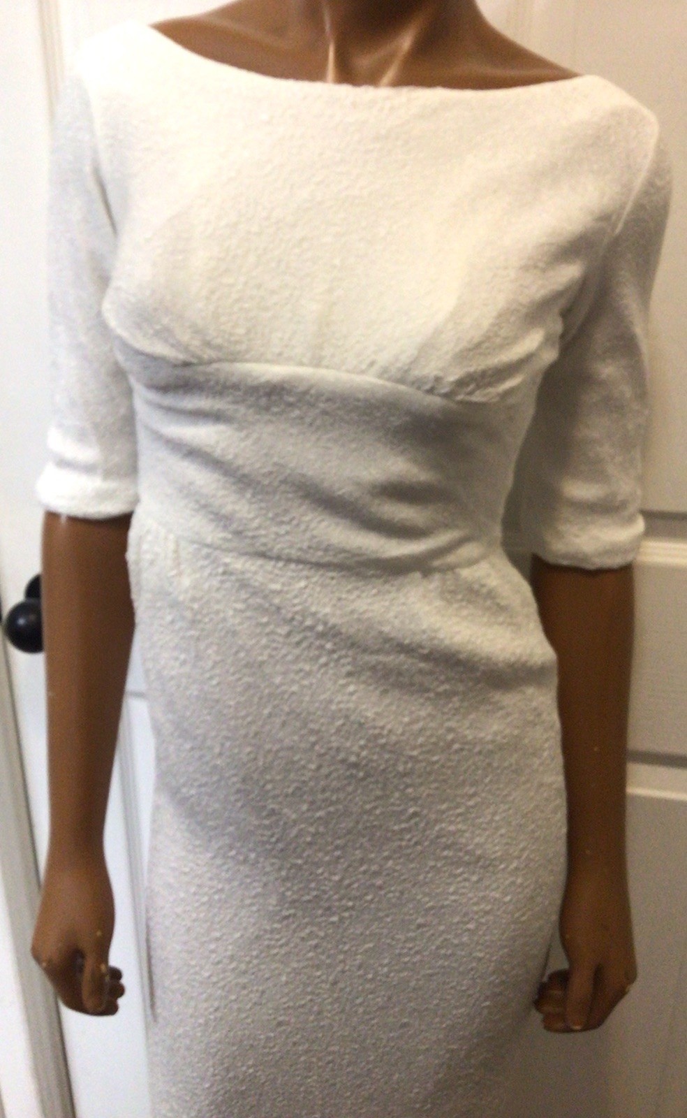 Vintage 50s 60s Lorrie Deb White Bombshell Body Hugging Formal Formfitting